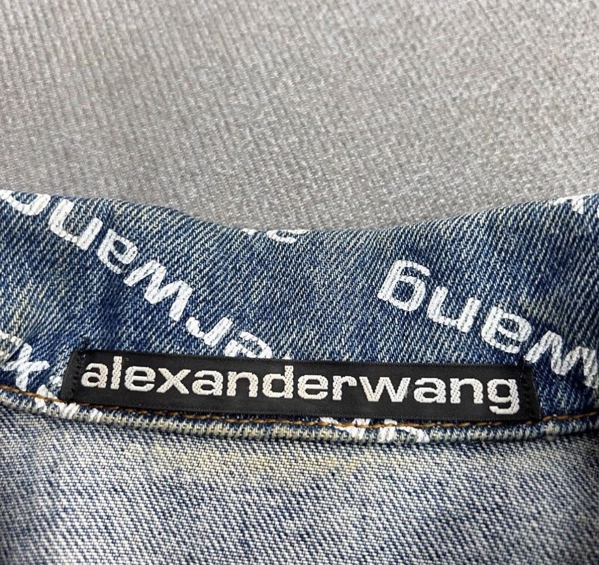 Alexander Wang Alexander Wang Blue All-Over Logo Washed Denim Jacket Size US S / EU 44-46 / 1 - 6 Thumbnail