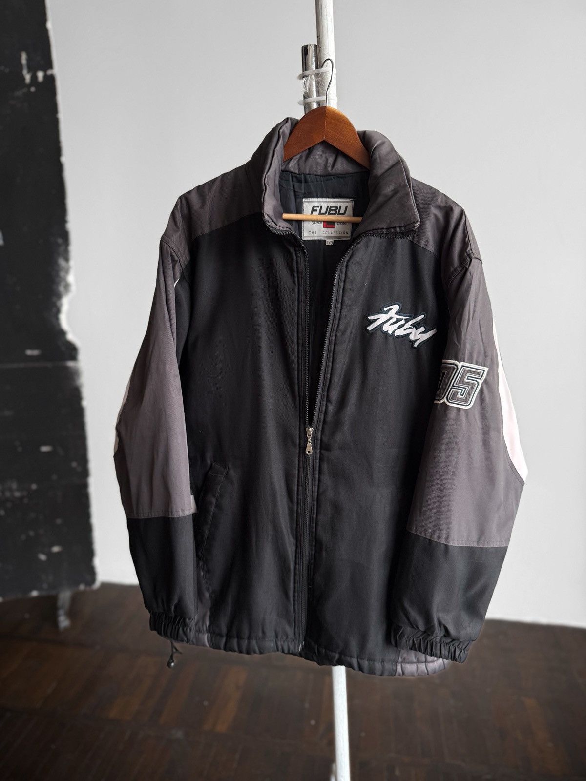Fubu FUBU Vintage Jacket Black Grey Full Zip Hip Hop Streetwear Size US L / EU 52-54 / 3 - 1 Thumbnail