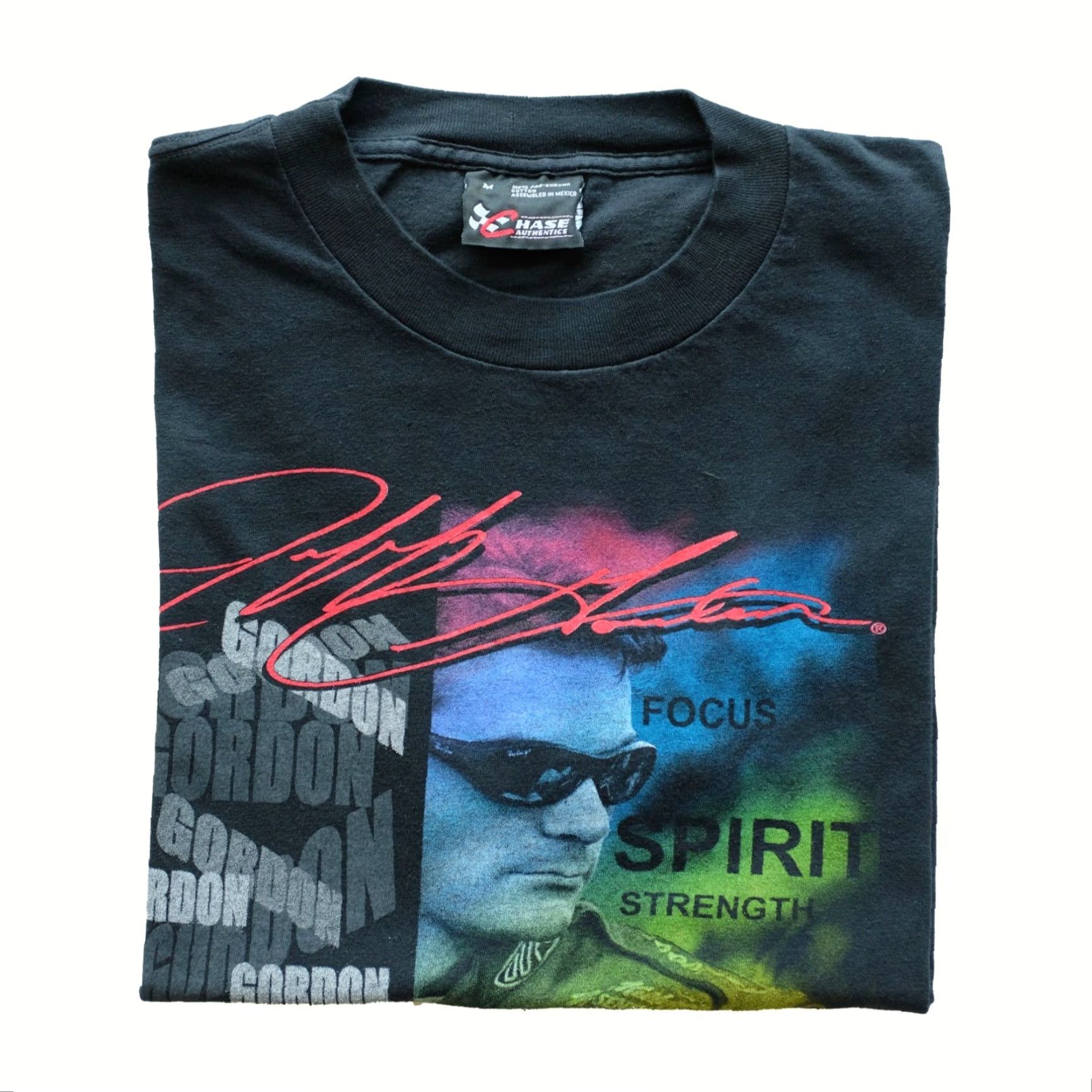 Chase Authentics VINTAGE NASCAR Jeff Gordon Chase Authentics Chevy Ford Racing T Shirt USA Men SZ M Black 90s Cars Retro USA Mens Tee Size US M / EU 48-50 / 2 - 2 Thumbnail