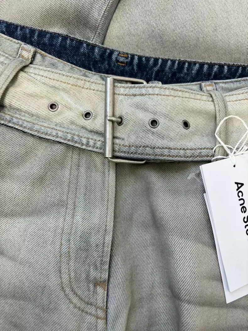 Acne Studios Acne Studios Grayish-green loose-belted trousers and jeans Size US 36 / EU 52 - 3 Thumbnail