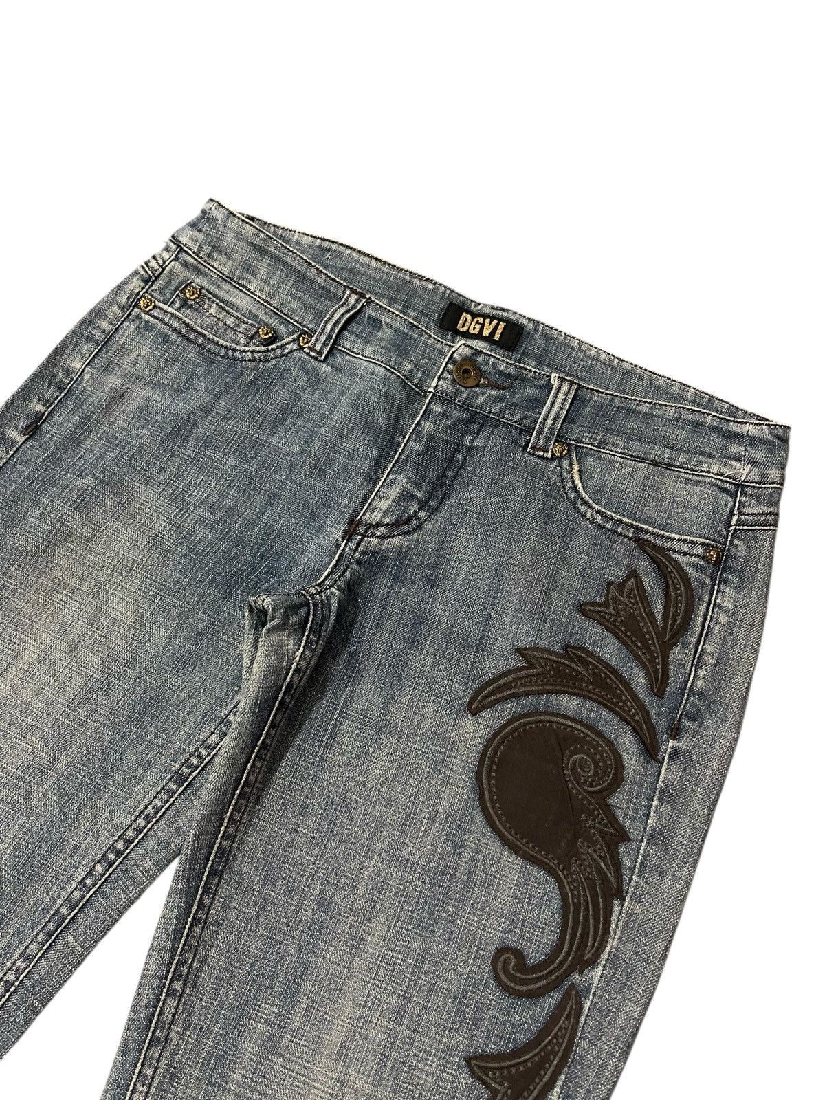 Vintage 2006 DGVI Leather Patch Wavy Brazilroxx Jeans Size US 31 - 2 Thumbnail