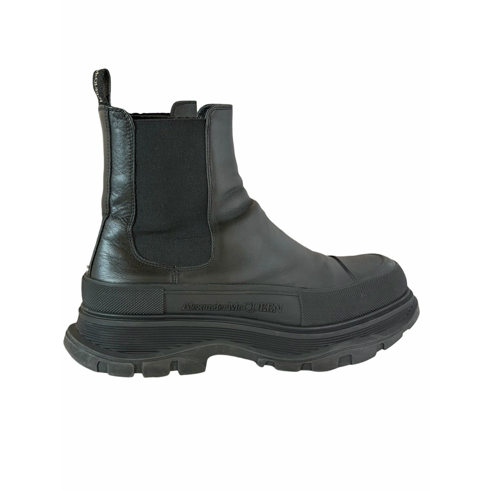Alexander McQueen Tread Slick Chelsea Boots IT 44 Leather Triple Black Size US 11 / EU 44 - 1 Thumbnail
