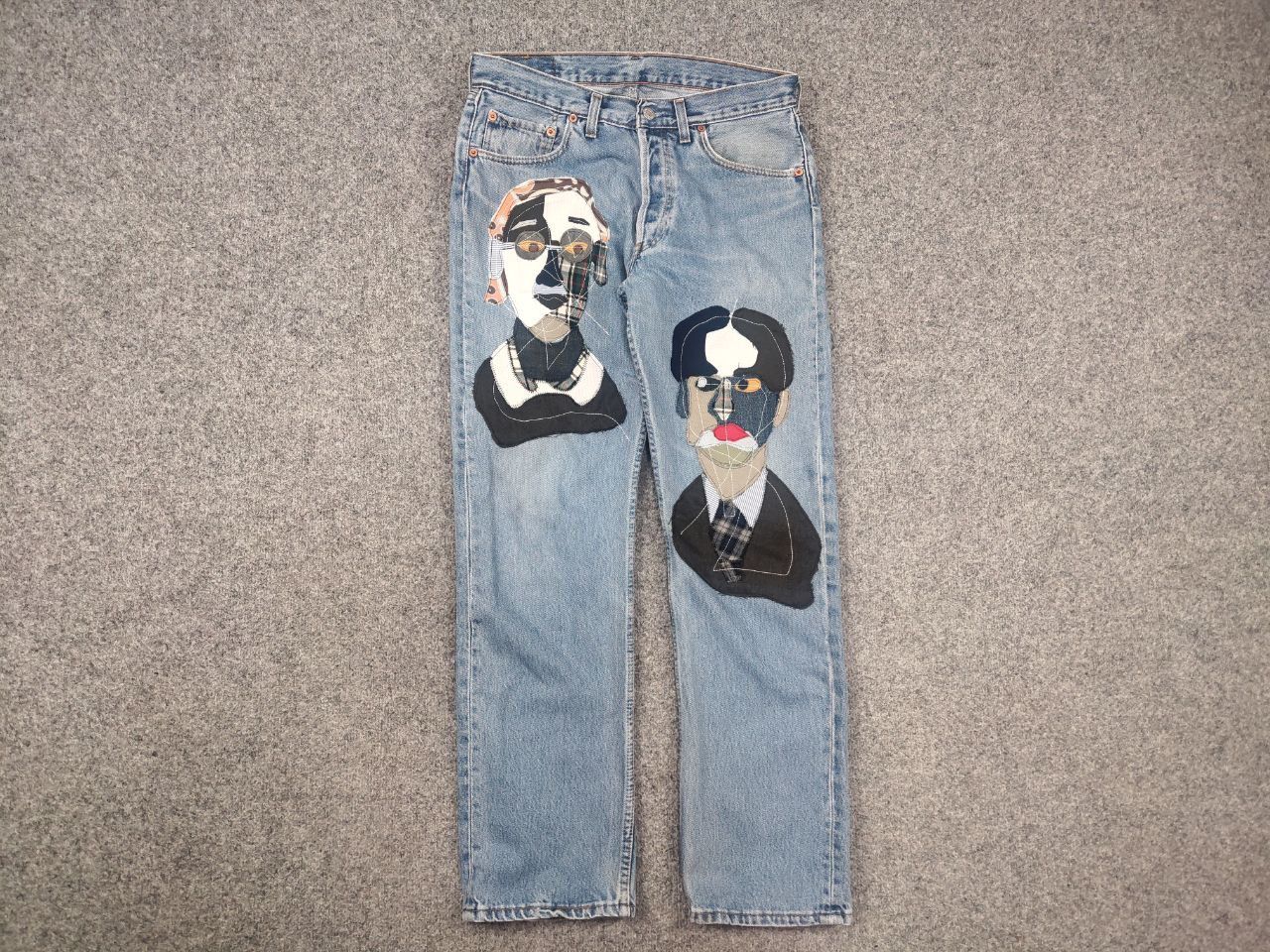 Levi's Vintage 90's Levis 501 Sashiko Patchwork Face Jeans watanabe Size US 33 - 9 Thumbnail
