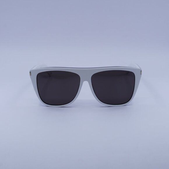 Saint Laurent Paris Saint Laurent SL1 020 Sunglasses White/Black Square Frame Size ONE SIZE - 6 Thumbnail