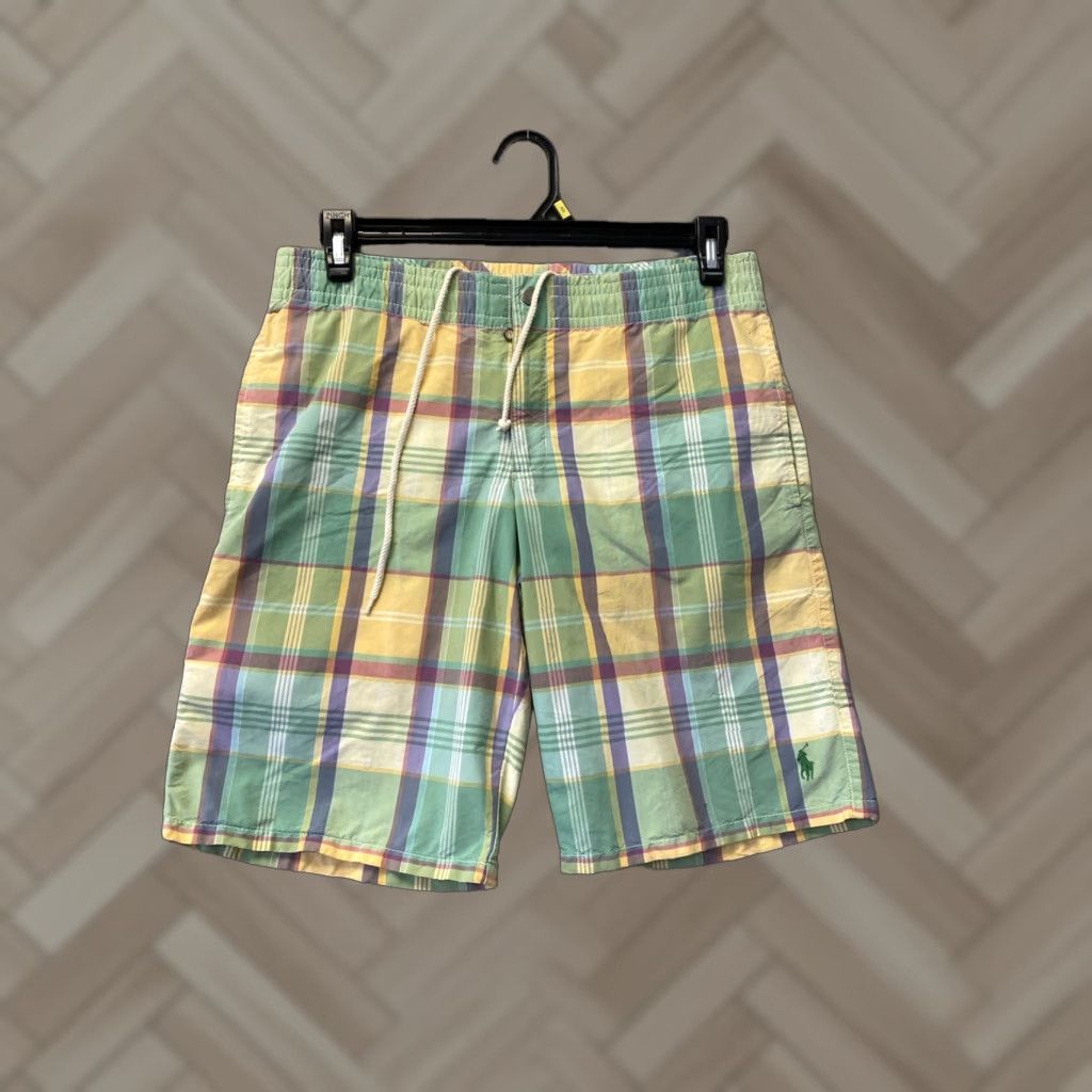 Polo Ralph Lauren Polo Ralph Lauren Swim Trunks Mens Small Madras Plaid Lined Drawstring Back Pocket Quick Dry Beach Preppy Mens Size US S / EU 44-46 / 1 - 1 Thumbnail
