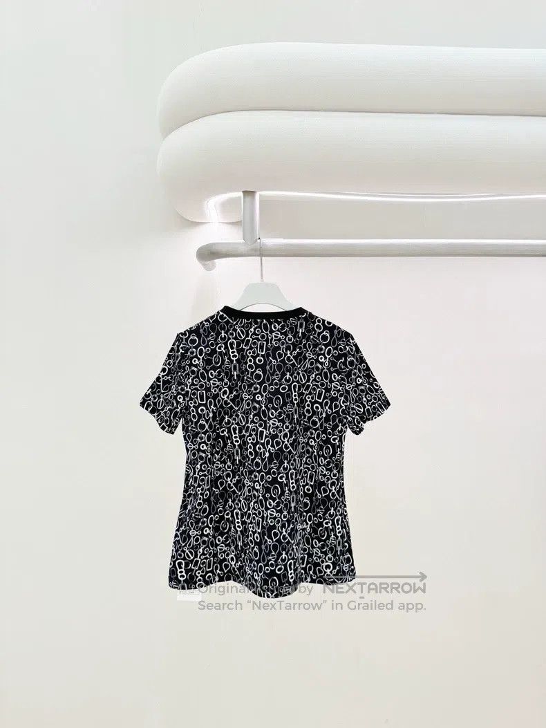 Hermes Hermes Black Print T-Shirt Size XS / US 0-2 / IT 36-38 - 2 Thumbnail