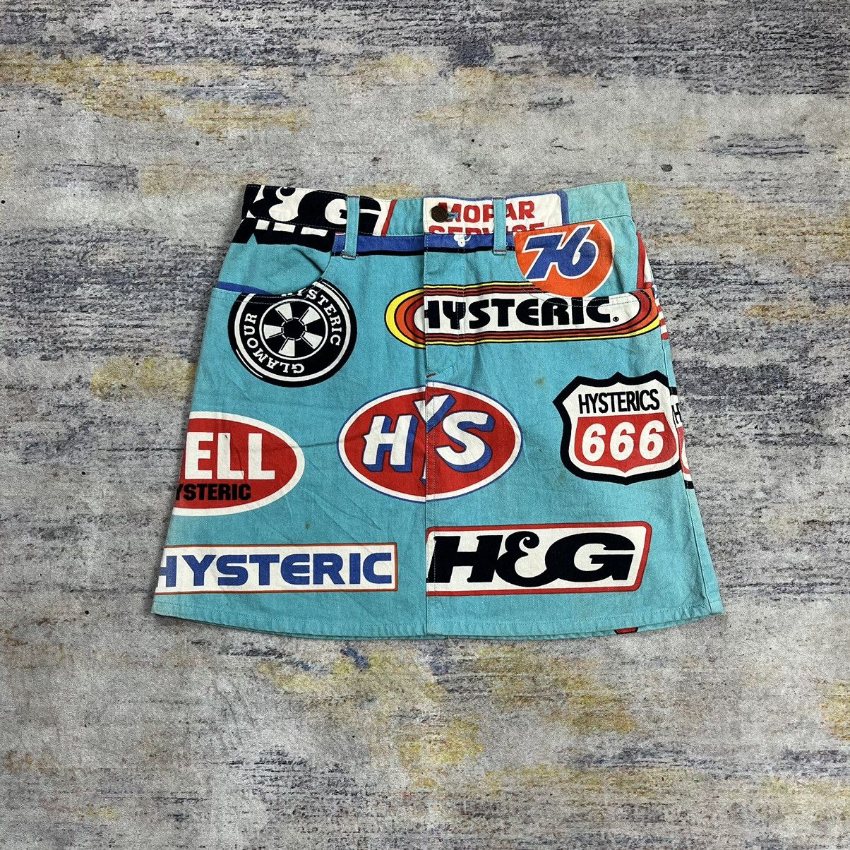 Beauty Beast × Hysteric Glamour y2k vtg 90s Hysteric Glamour motorcycle slogan patches skirt Size 29" - 1 Thumbnail