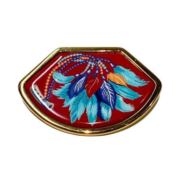 Hermes Hermes Hermès Émail Brooch Metal Brooch DUTY FREE for USA Size ONE SIZE - 1 Thumbnail