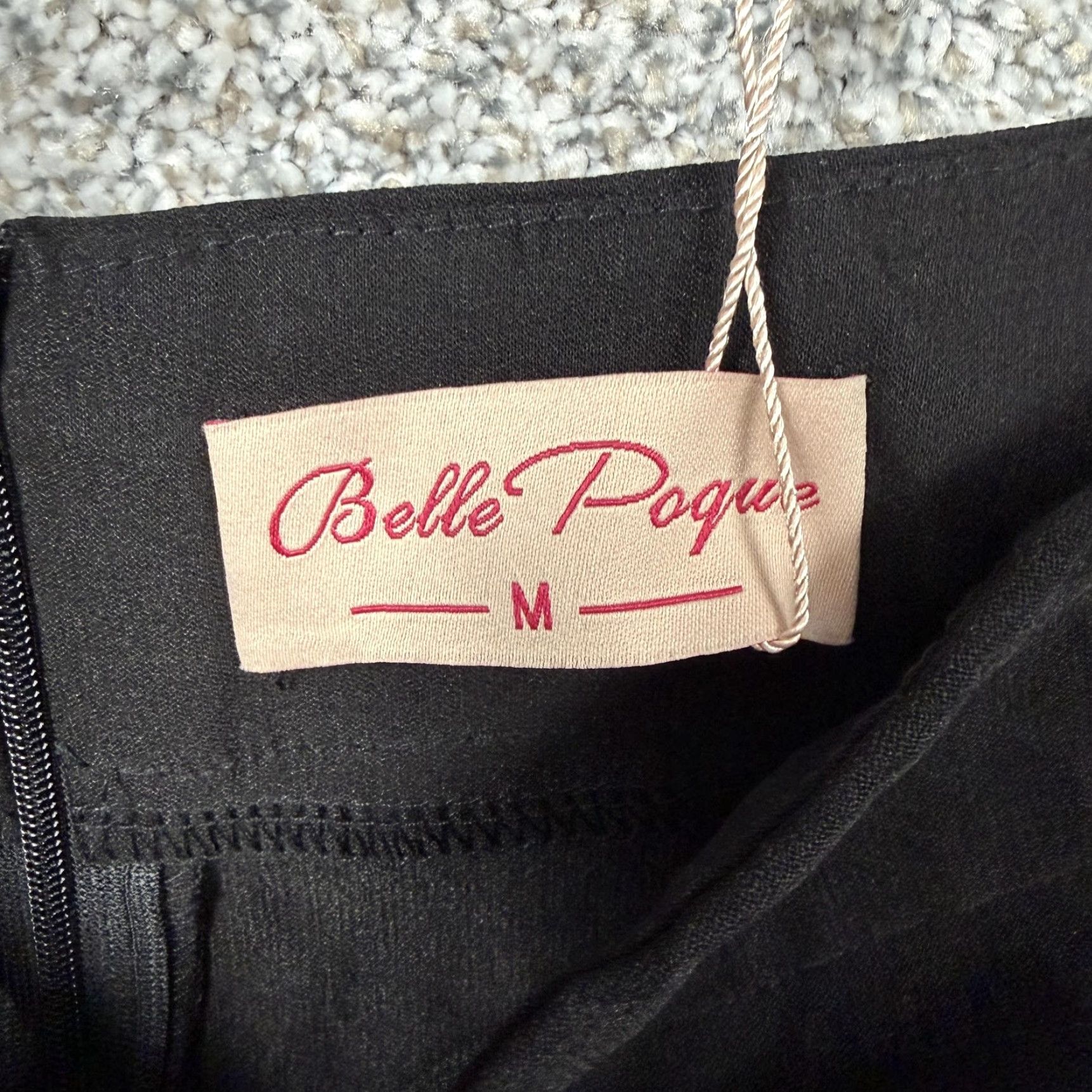 Vintage VINTAGE Belle Poque Skirt M Black Knee Pencil High Waist Button Slit Gothic Retro Office Rockabilly Women Size 32" / US 10 / IT 46 - 7 Thumbnail