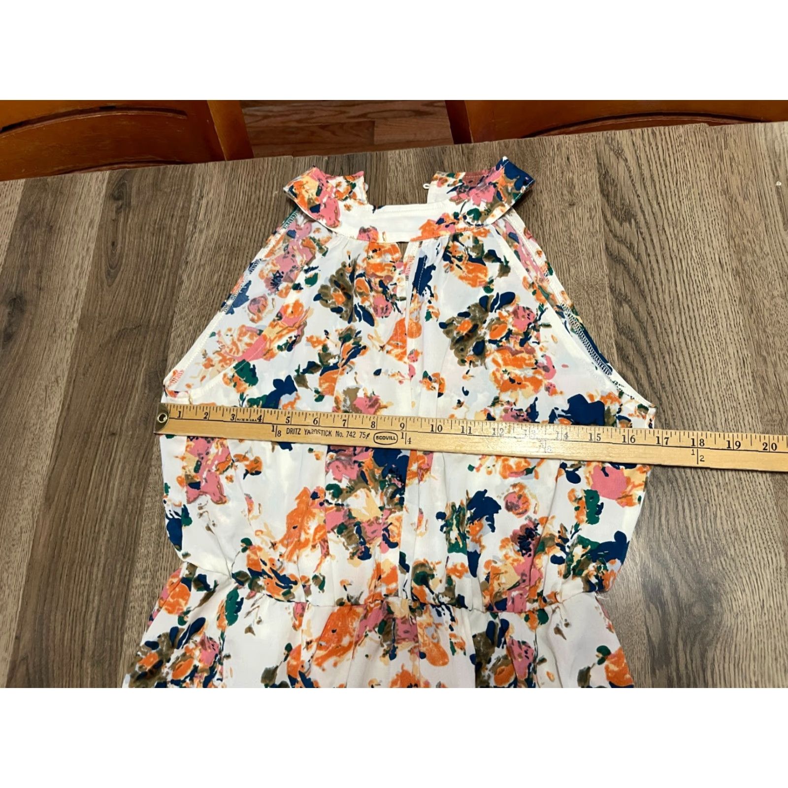 Vintage Beachsissi Dress Women's Small White Orange Blue Floral Sleeveless NWT Size S / US 4 / IT 40 - 3 Thumbnail