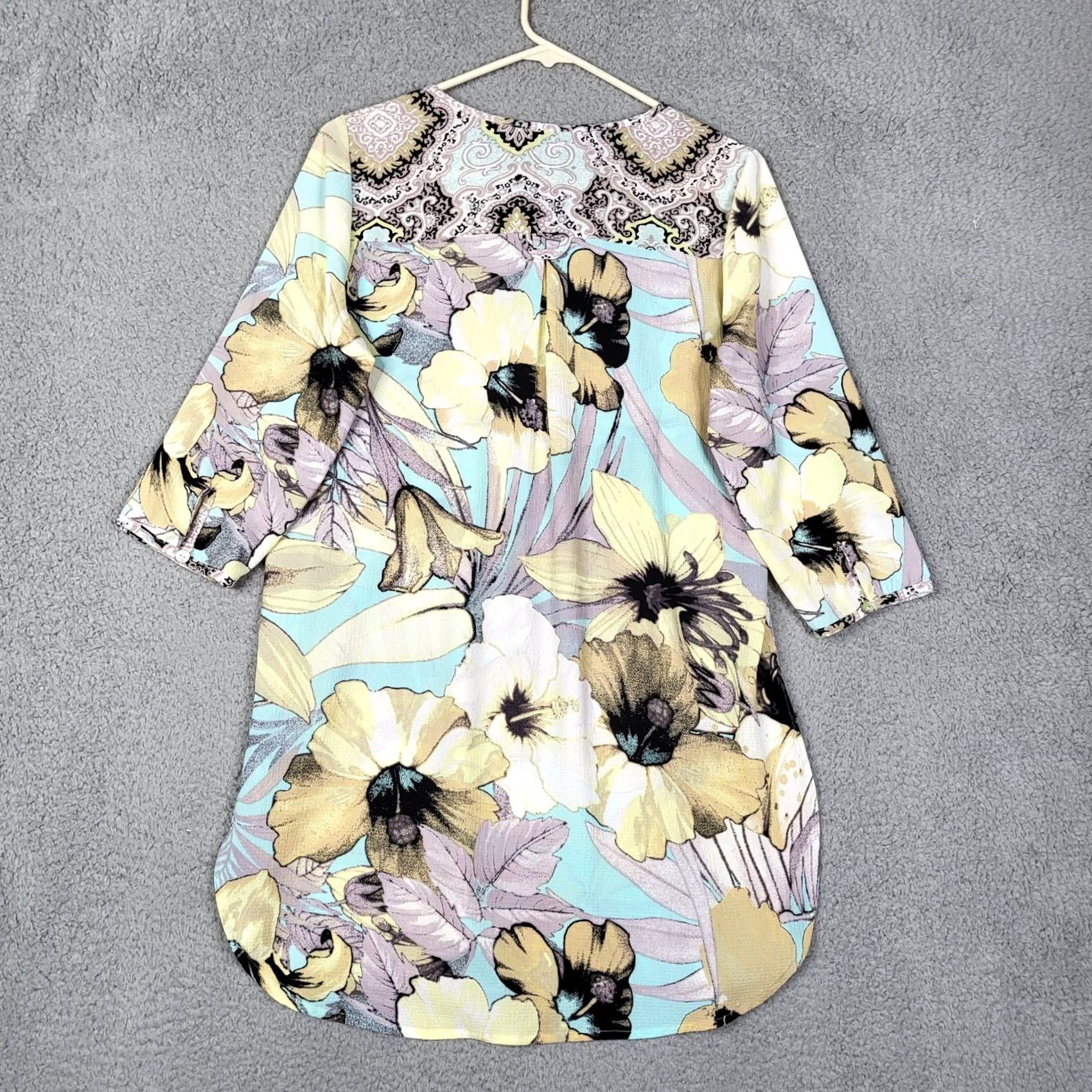 Vintage FLGUERCA & FLEVERE Floral print tunic Blouse Size S Women's Size S / US 4 / IT 40 - 2 Thumbnail