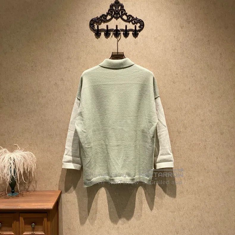 Loewe Loewe Contrast Embroidered Logo Wool Knit Polo Sweater Size XS / US 0-2 / IT 36-38 - 2 Thumbnail
