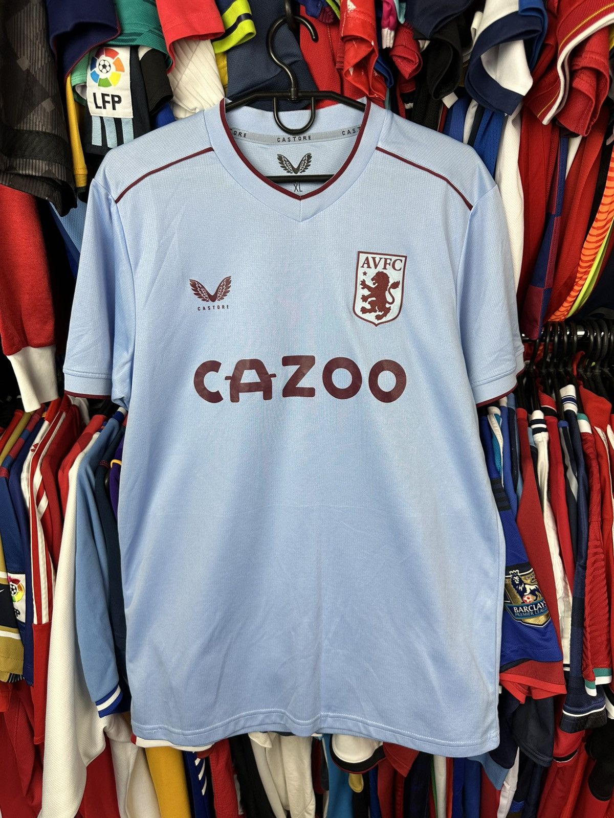 Castore Aston Villa FC 2022-2023 XL Visitor Football Shirt CASTORE Size US XL / EU 56 / 4 - 1 Thumbnail