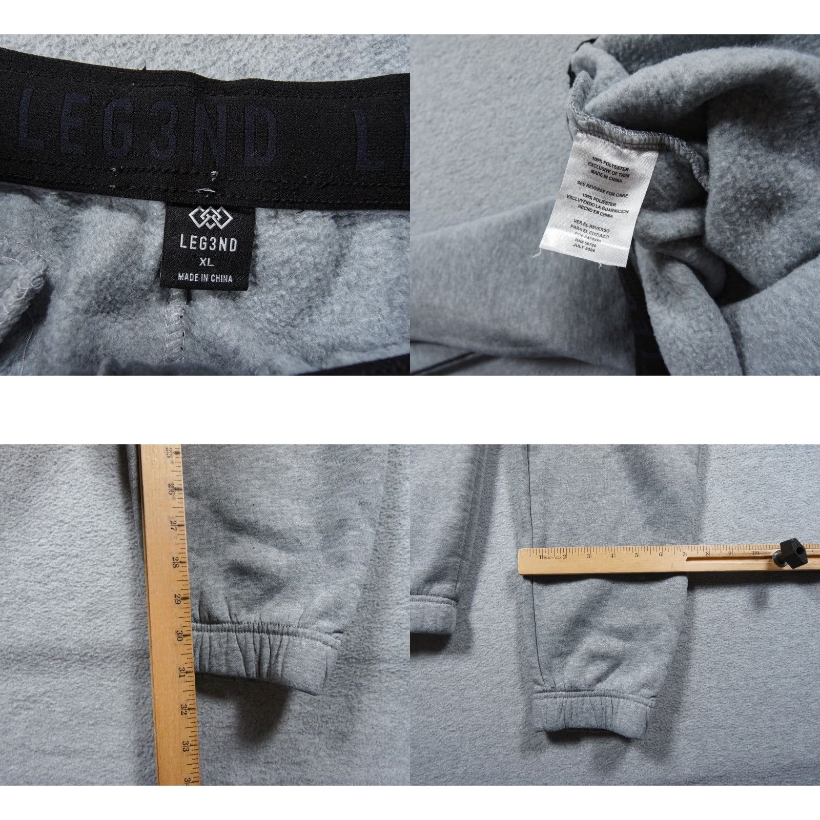 Vintage Leg3nd Pants Mens XLarge Gray Sweatpants Jogger Fleece Active Casual Legend Mens Regular Size Gray Pants Leg3nd Symptoms Size US 31 - 8 Thumbnail