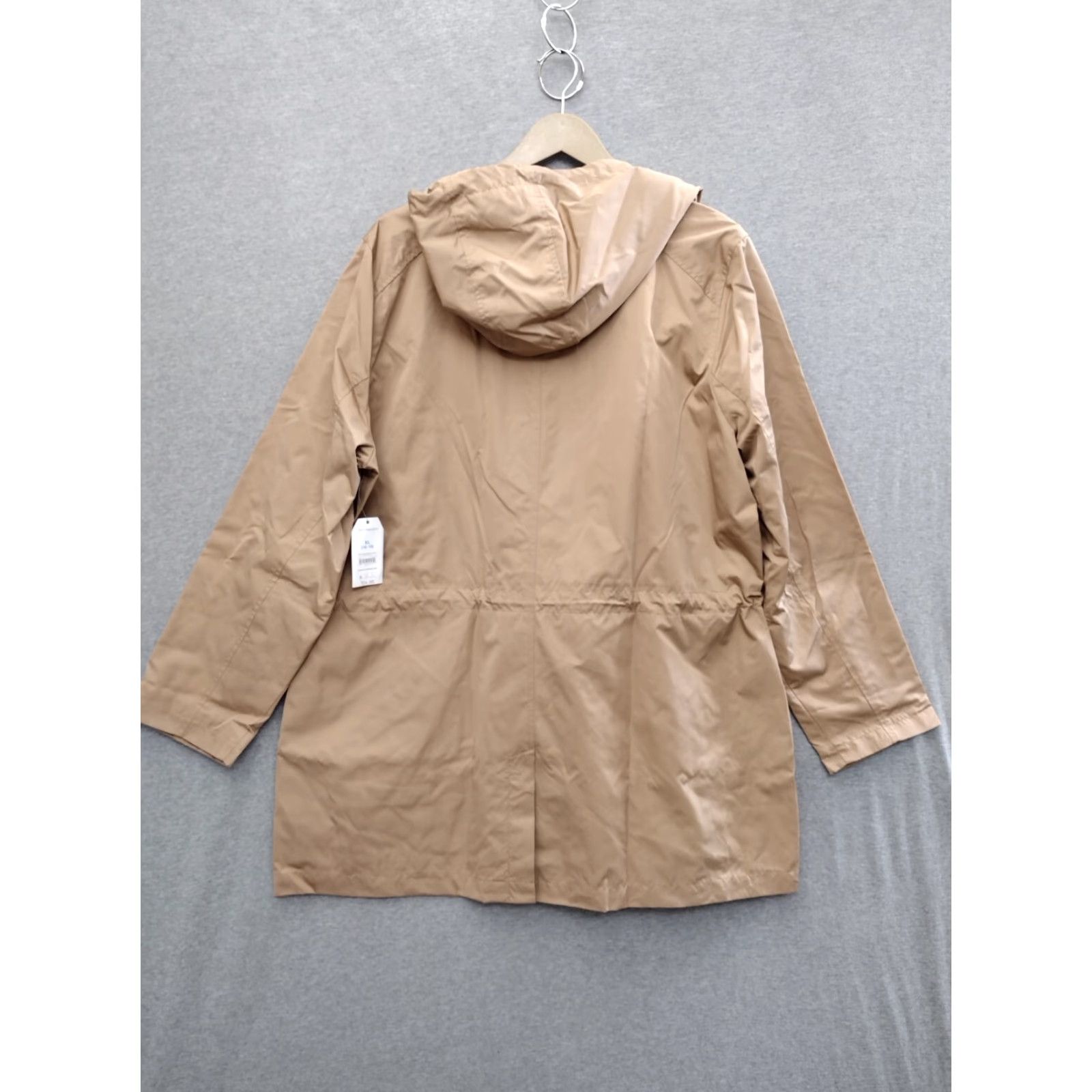 Vintage Time and Tru Jacket Womens XL Beige Hooded Light Waterproof Raincoat Size XL / US 12-14 / IT 48-50 - 2 Thumbnail