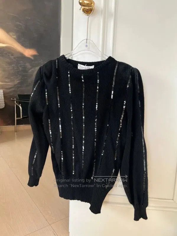Dior Black Women's Pullover Sweater with Sequins .