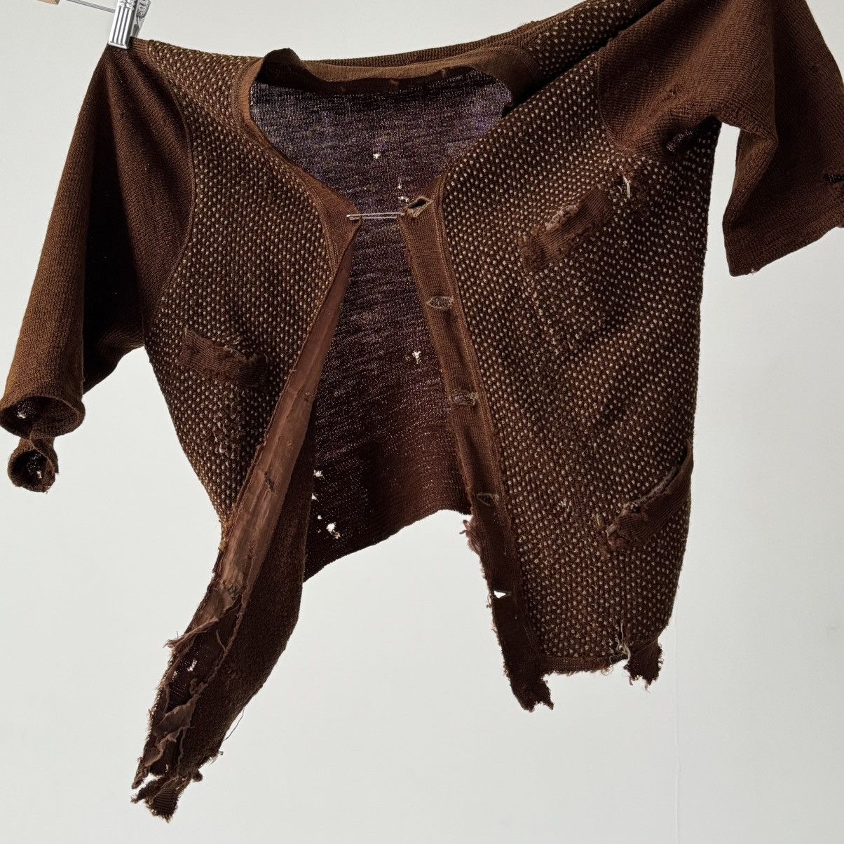 Vintage 1930s German Thrashed Avant Garde Wool Knit Cardigan Size US M / EU 48-50 / 2 - 1 Thumbnail