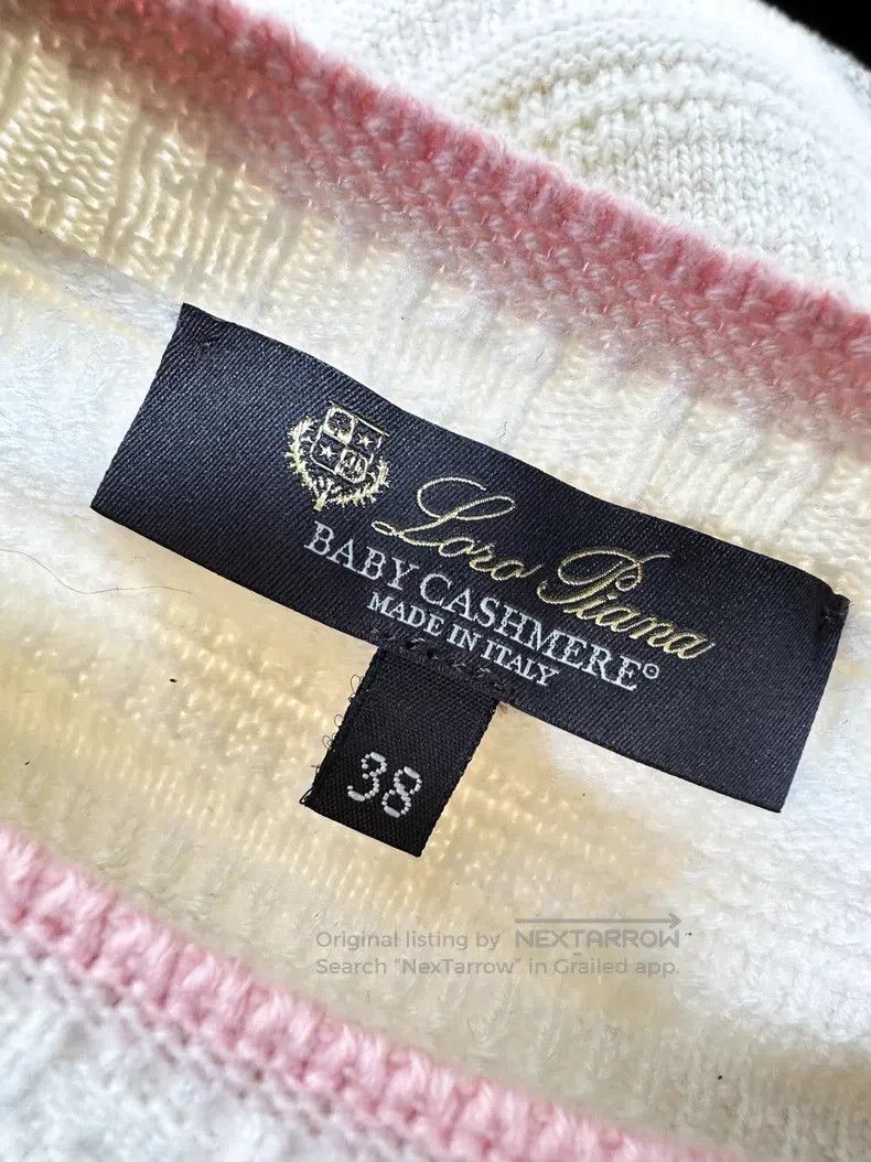 Loro Piana Loro Piana Beige cashmere knit top with pink edges Size XS / US 0-2 / IT 36-38 - 4 Thumbnail
