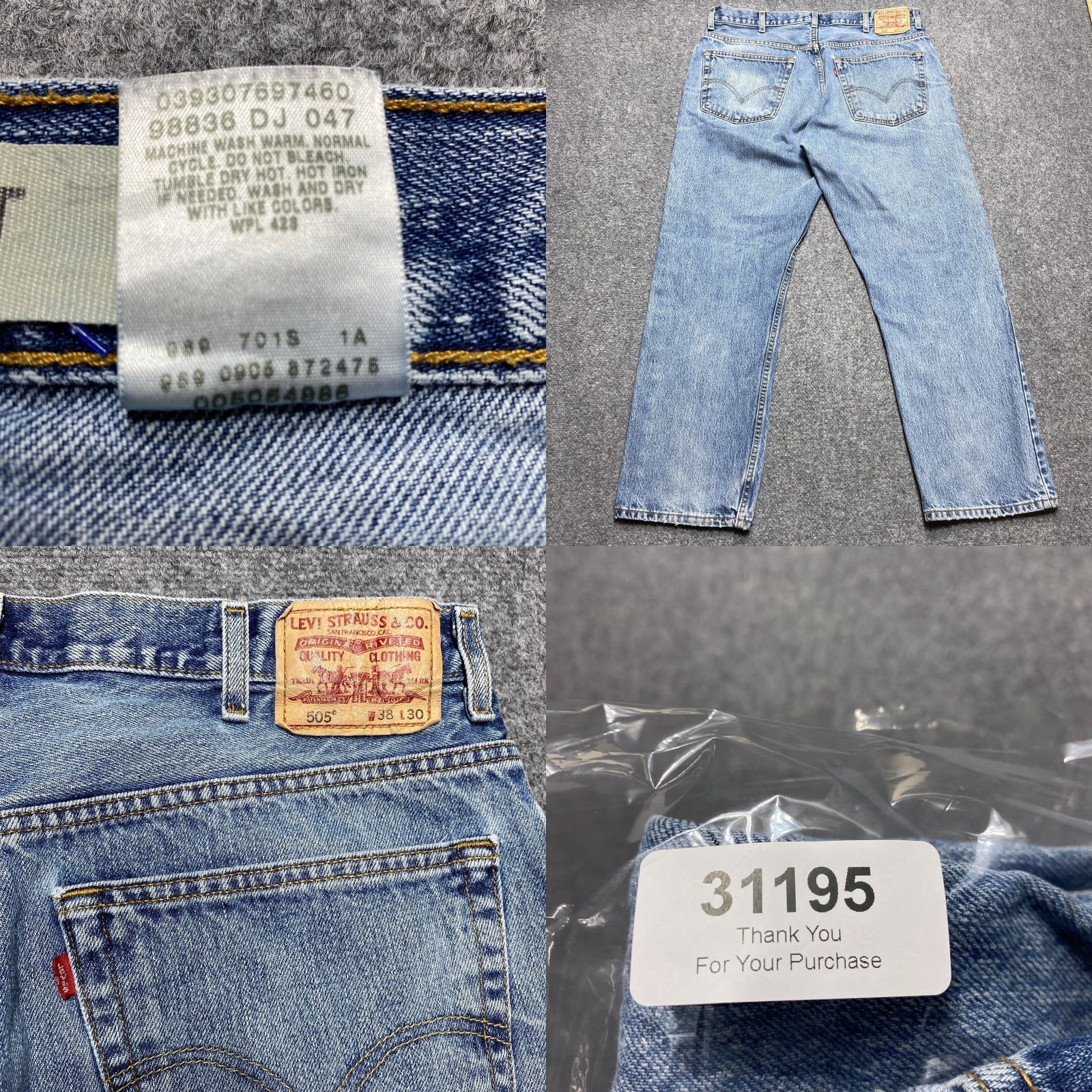 Levi's VINTAGE Levi's 505 Jeans Mens W38 L30 Blue Regular Straight Leg Medium Wash Y2k Size US 38 / EU 54 - 8 Thumbnail