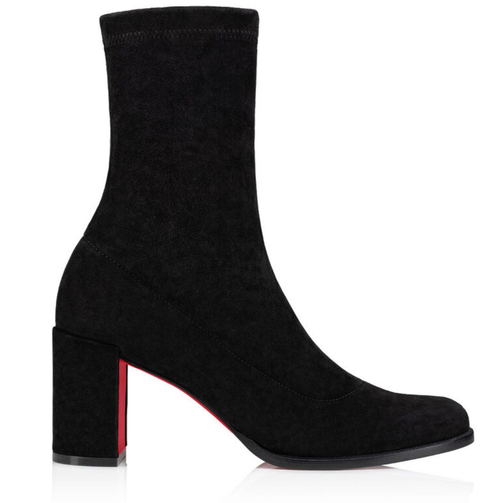 Christian Louboutin Christian Louboutin Stretchadoxa 70 Black Suede Block Heel Size US 7 / IT 37 - 7 Thumbnail