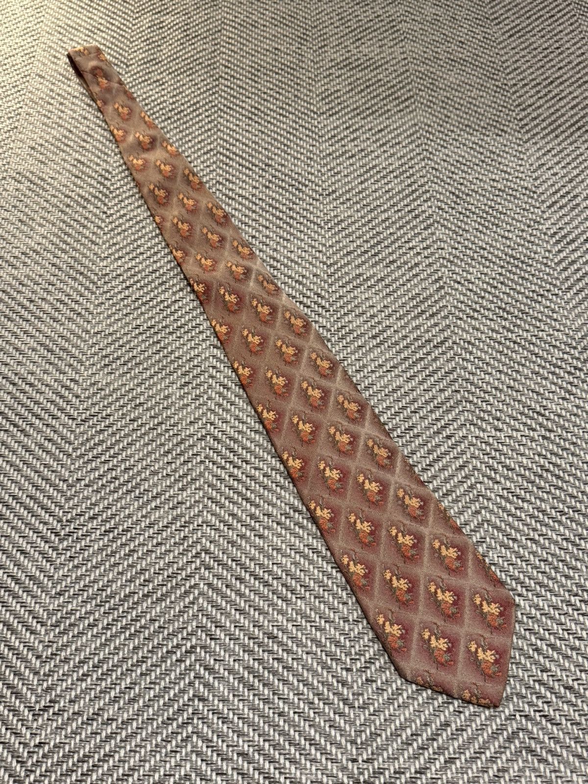 Jean Paul Gaultier Jean Paul Gaultier HOMME Floral Diamond Motif Tie Size ONE SIZE - 2 Thumbnail