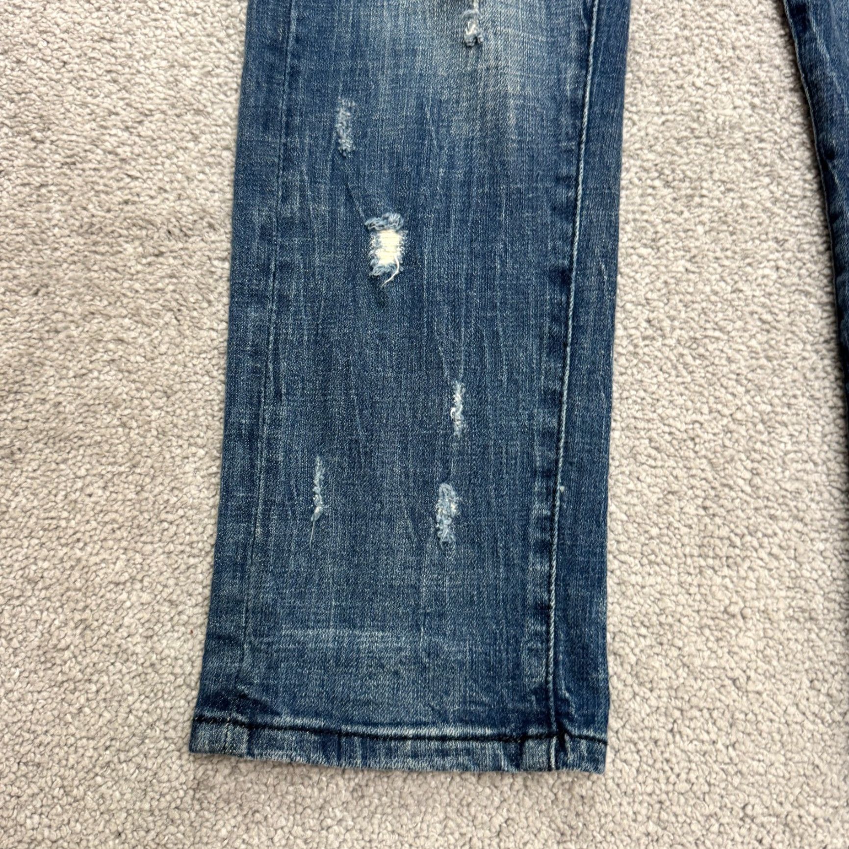 Vintage Pilcro And The LetterRess Slim Boyfriend Denim Jeans Womens 25P Distressed Blue Cotton Spandex 5-Pocket Designer Streetwear Modern Jeans Womens Size 42" / US 20 - 5 Thumbnail
