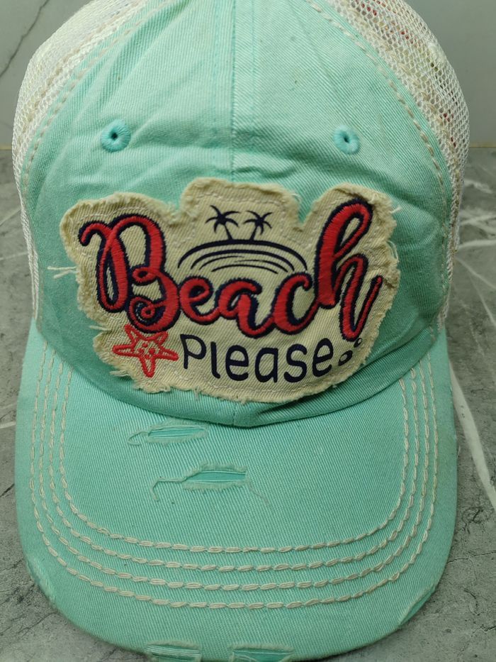 Vintage Vintage Beach Please Distressed Style Cap Hat Size ONE SIZE - 3 Thumbnail