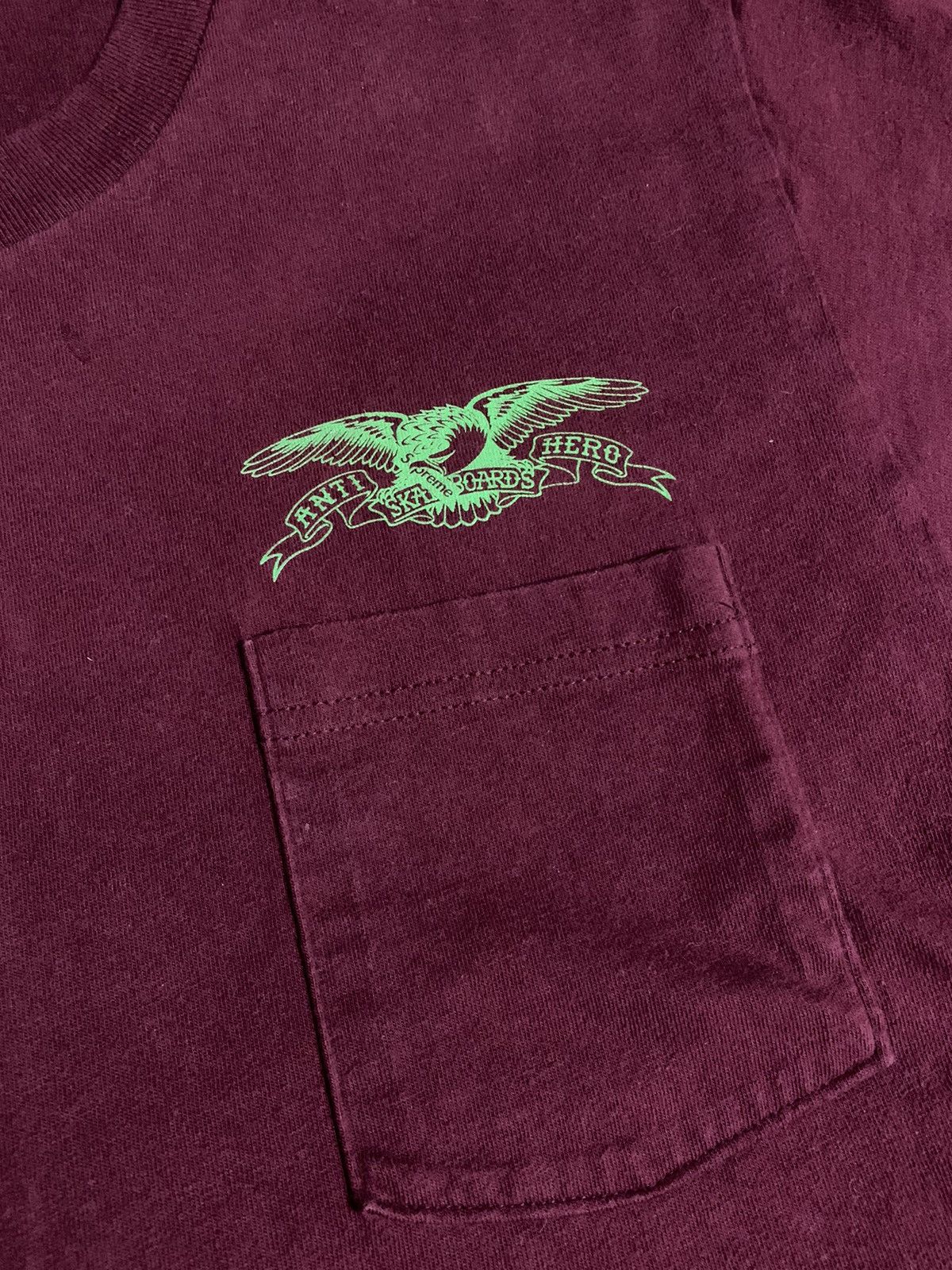 Antihero × Supreme SS16 Supreme Antihero Pocket Tee Burgandy Size US M / EU 48-50 / 2 - 3 Thumbnail