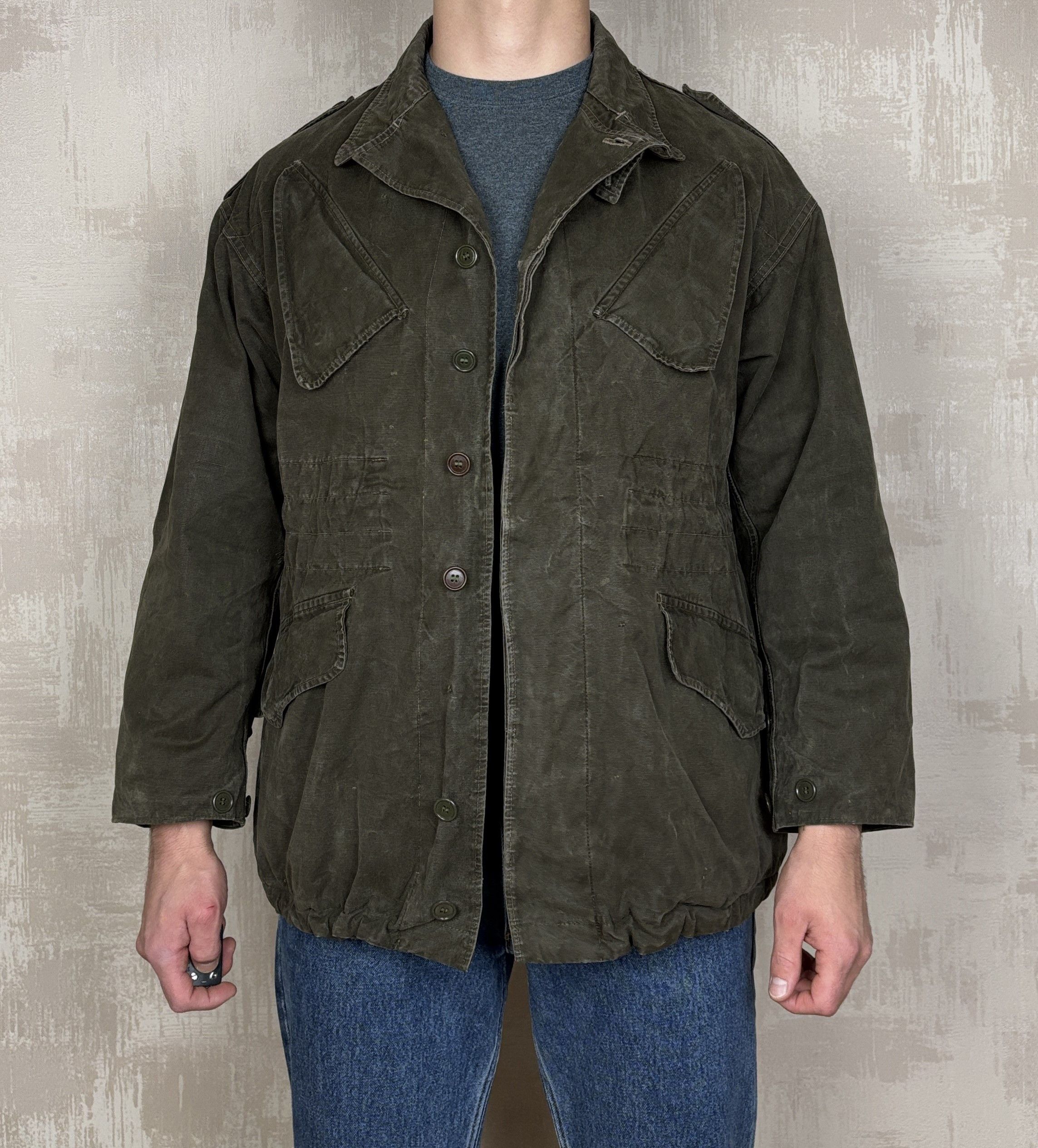 Vintage VTG Belgian Army Field Jacket 1959 A.M. Seynaeve Military Size US M / EU 48-50 / 2 - 4 Thumbnail