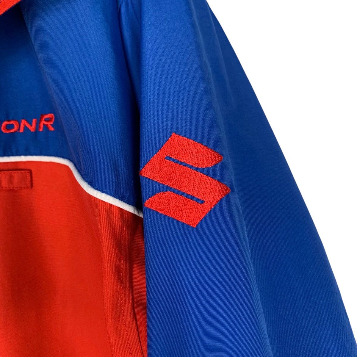 Vintage SUZUKI WAGON R Red Blue Coloblock Jacket #1272-C57 Size US L / EU 52-54 / 3 - 16 Thumbnail