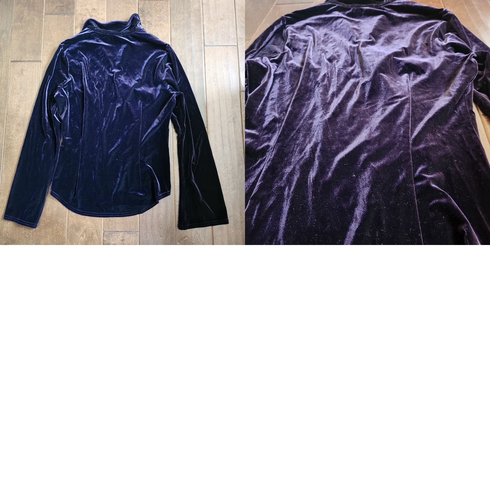 Bebe Bebe San Francisco Women's Velvet Purple Long Sleeve Blouse - Size L Size L / US 10 / IT 46 - 10 Thumbnail