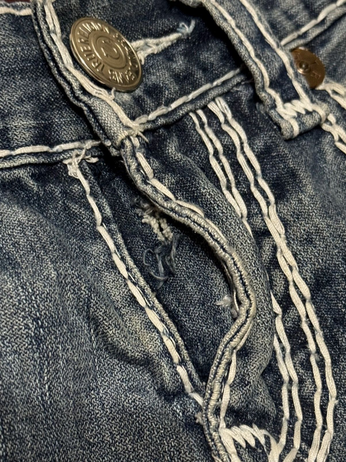 True Religion 🔷Vintage True Religion Distressed Y2K Crazy Jeans🔷 Size US 30 / EU 46 - 9 Thumbnail