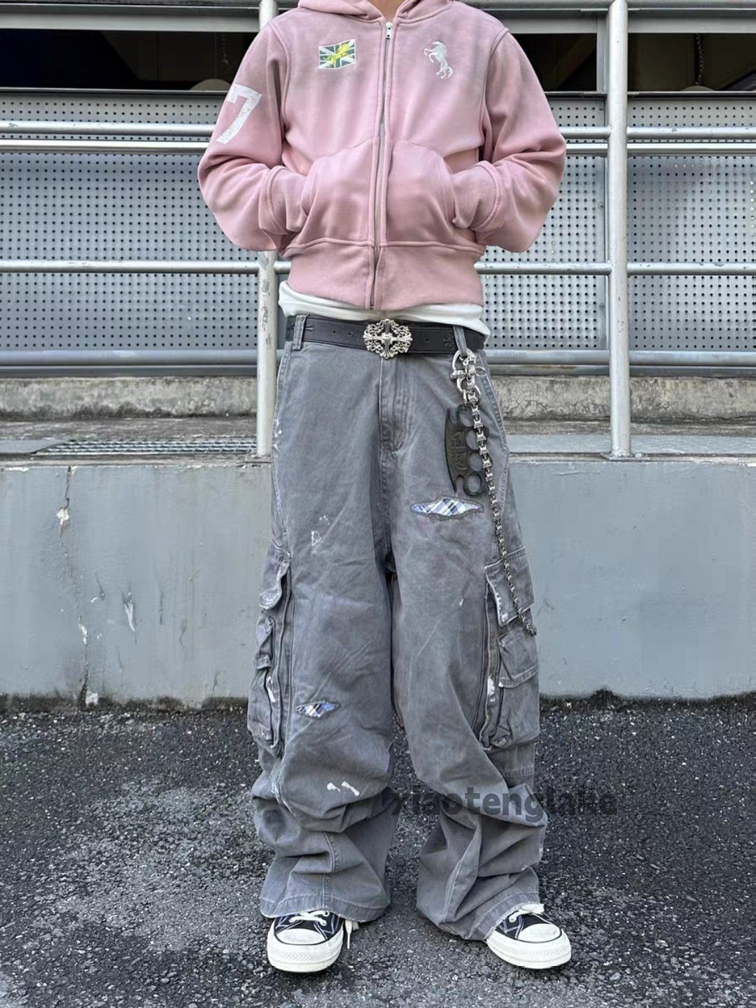 Vintage xtl vintage wide Leg faded utility hiphop cargo pants Size US 32 / EU 48 - 5 Thumbnail