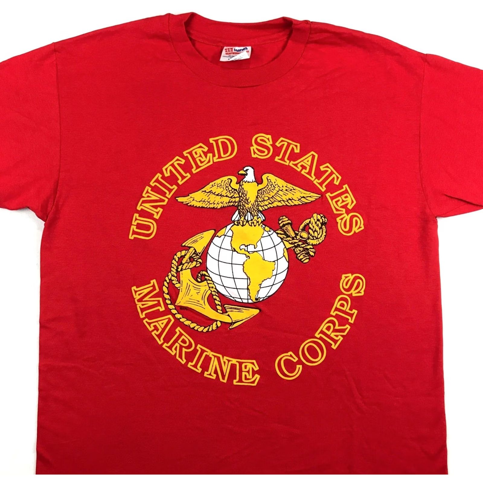 Hanes VINTAGE US MARINE CORPS T-Shirt M Men Red Hanes 80s 90s Deadstock Vintage Military Crew Neck Short Sleeve Medium Shirt WomensMens BoysGirls Size US M / EU 48-50 / 2 - 4 Thumbnail