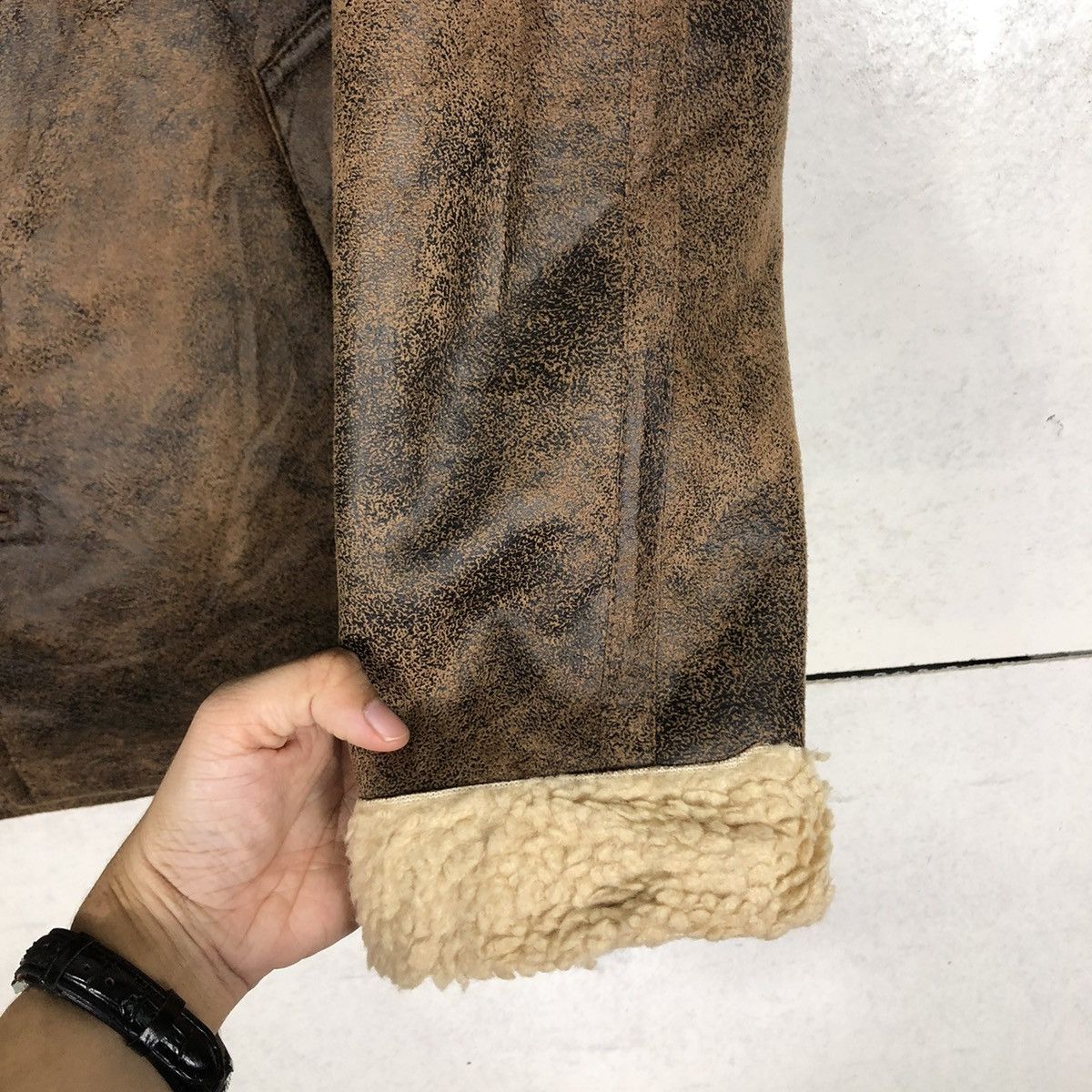 Japanese Brand 🔥VINTAGE BIKER JACKET SHEARLING BLANKET GU ISSEY MIYAKE Size US L / EU 52-54 / 3 - 17 Thumbnail