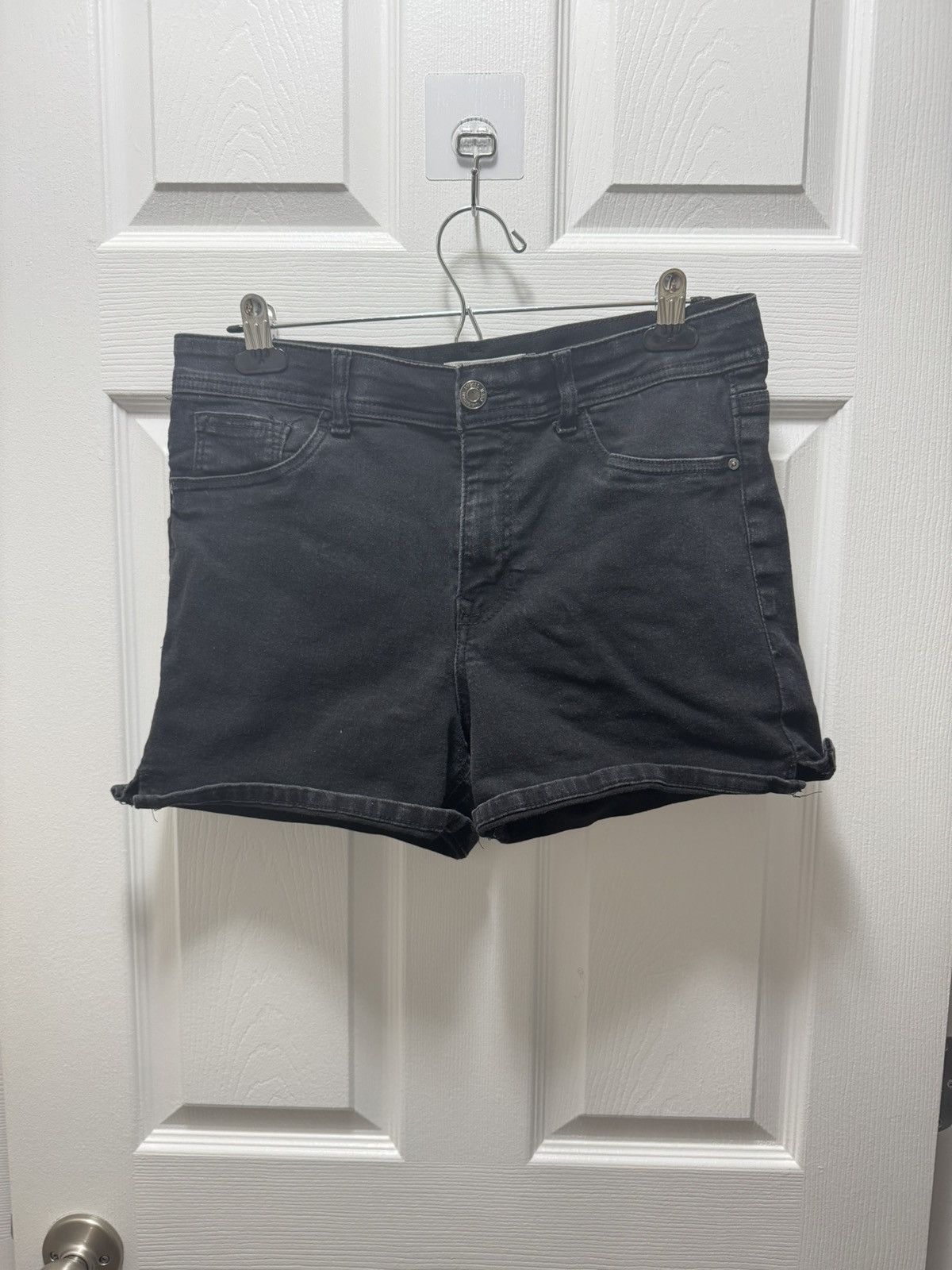 Guardian Angel × Japanese Brand Angels Forever Young Black Biker Denim Shorts Goth E-Girl Size 30" / US 8 / IT 44 - 1 Thumbnail