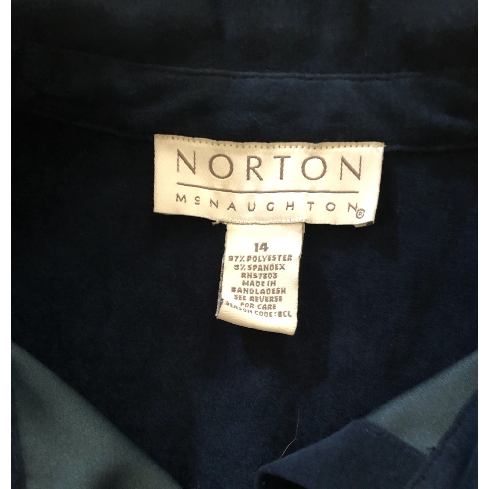 Vintage Vintage Norton McNaughton MicroSuede Top Shirt 14 Blue Belted Retro 70s Career Size XL / US 12-14 / IT 48-50 - 5 Thumbnail