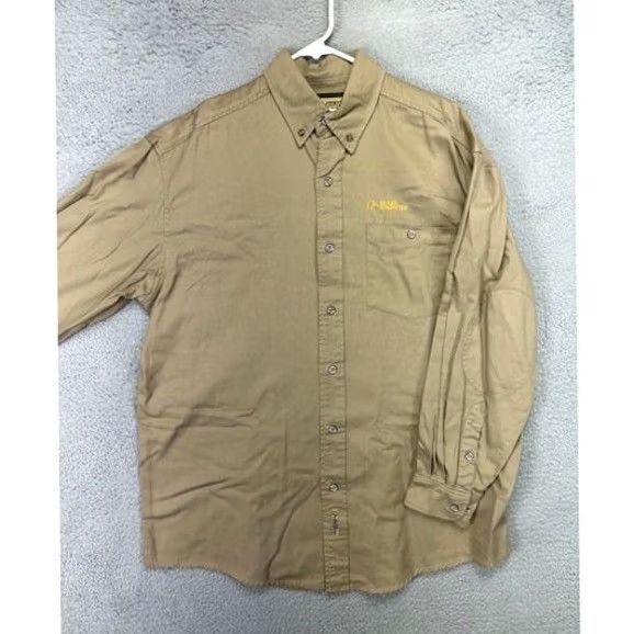 SafTbak VINTAGE Saftbak Shirt Mens Medium Khaki 100% Cotton Button-Down Long Sleeve Pocket Size US M / EU 48-50 / 2 - 3 Thumbnail