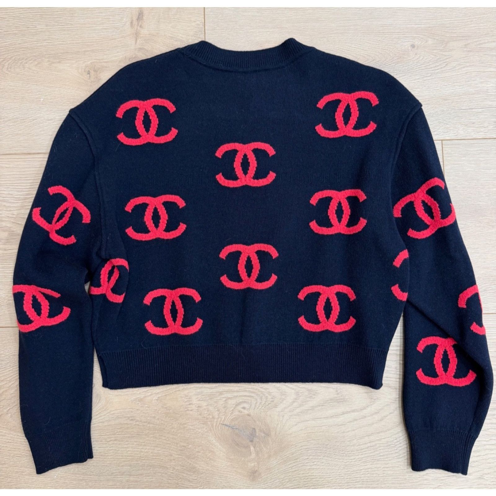 Chanel Chanel 21P Navy Pink CC Logo Cashmere Jumper Sweater 34 Size XS / US 0-2 / IT 36-38 - 14 Thumbnail