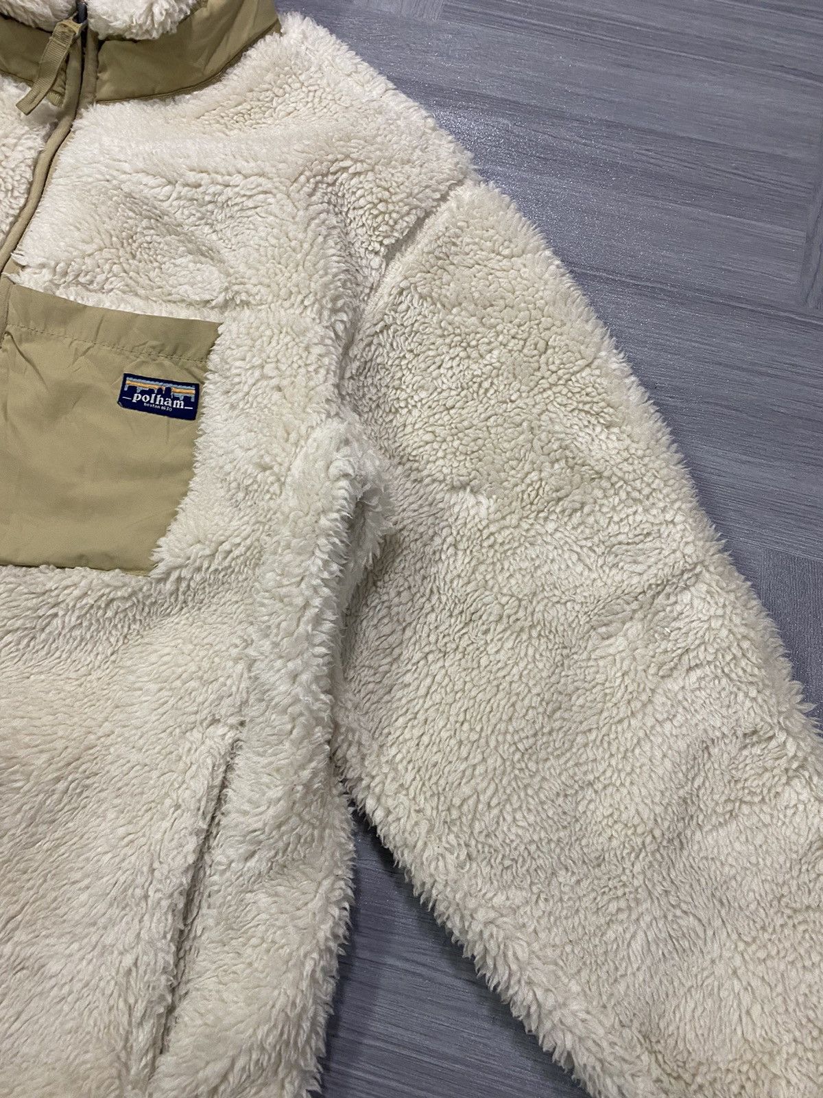 Japanese Brand Polham Retro X Deep Pile Fleece Jacket Oatmeal Size US M / EU 48-50 / 2 - 6 Thumbnail