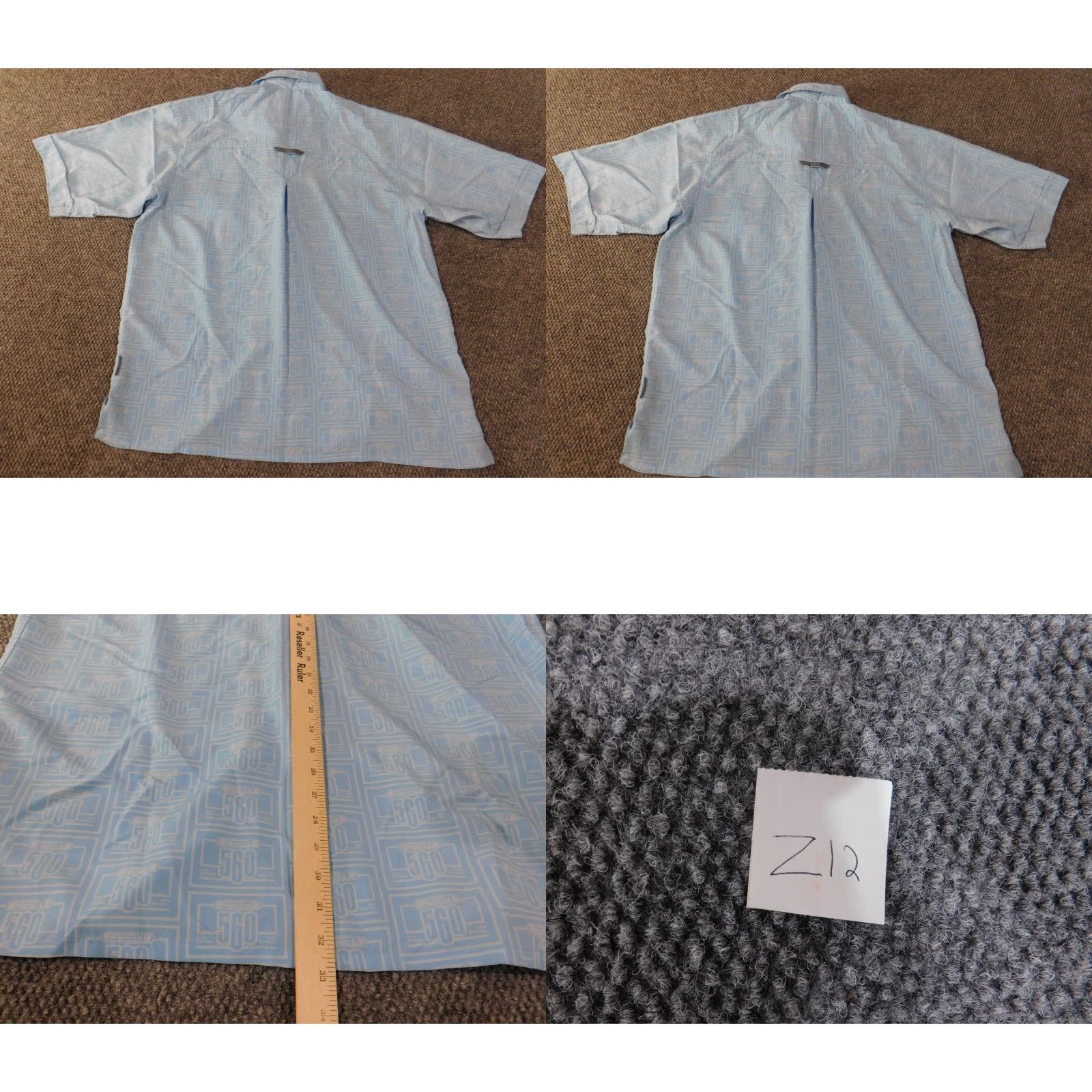 Vintage FJ 560 Shirt XXL Blue Button Up Knit Cotton Geometric 90s Hip-Hop Vintage 90s Mens Size US XXL / EU 58 / 5 - 9 Thumbnail