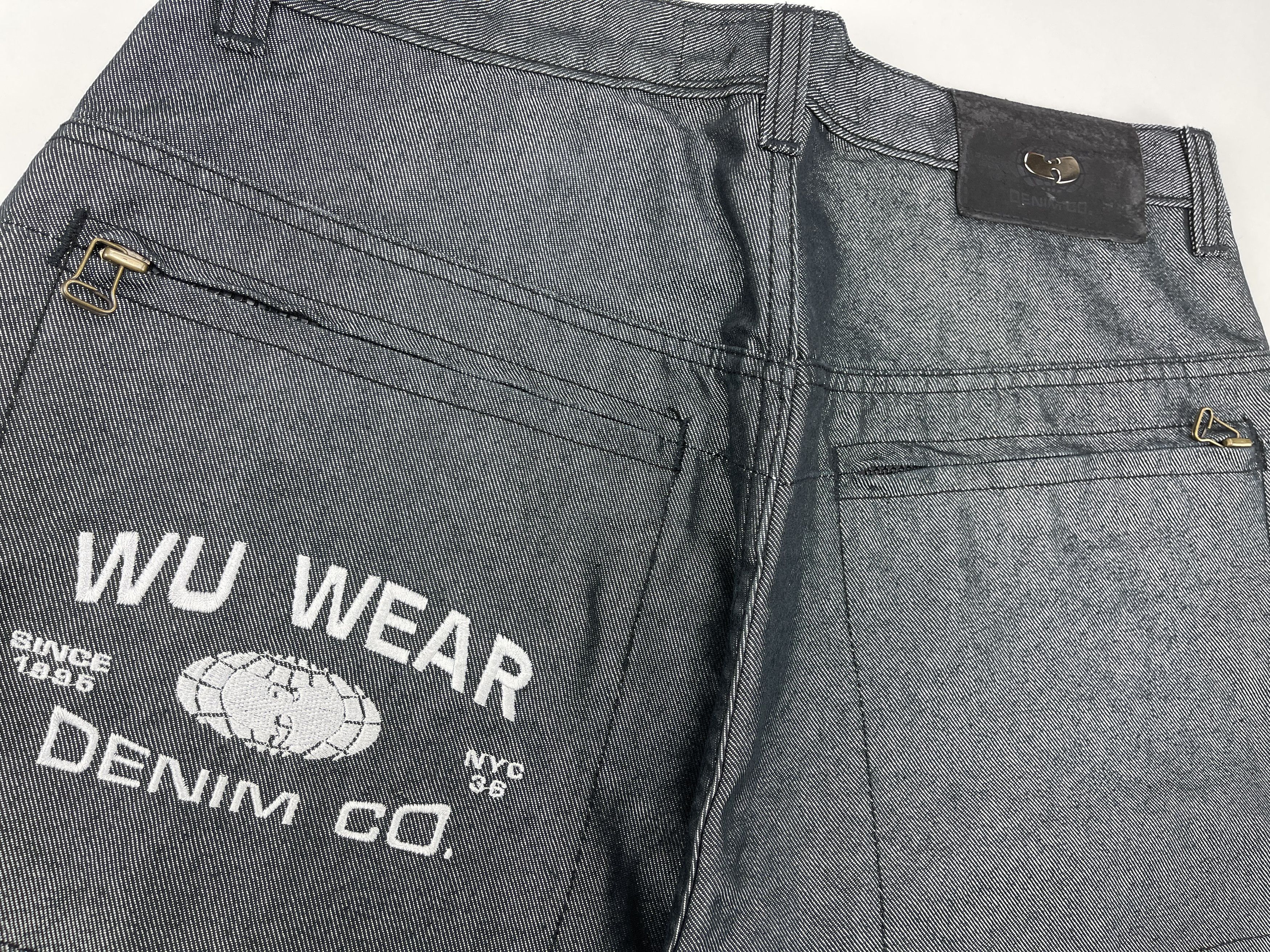 Wu-Tang Clan WU WEAR jeans, shiny gray silver metallic vintage hip hop 32 Size US 32 / EU 48 - 8 Thumbnail