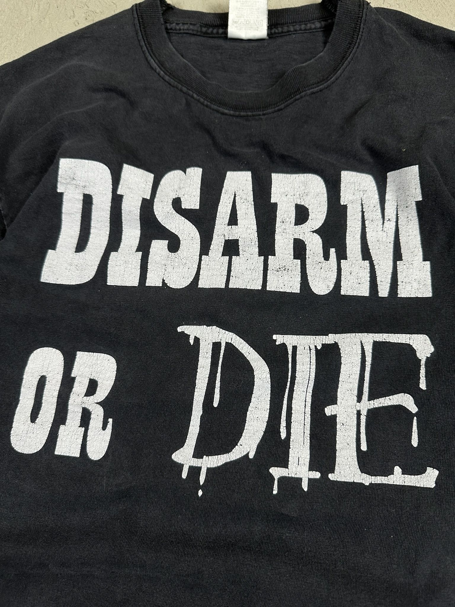 Band Tees × Vintage Vintage Y2k Politycal Asylium Disarm or Die Punk T-shirt Size US M / EU 48-50 / 2 - 9 Thumbnail