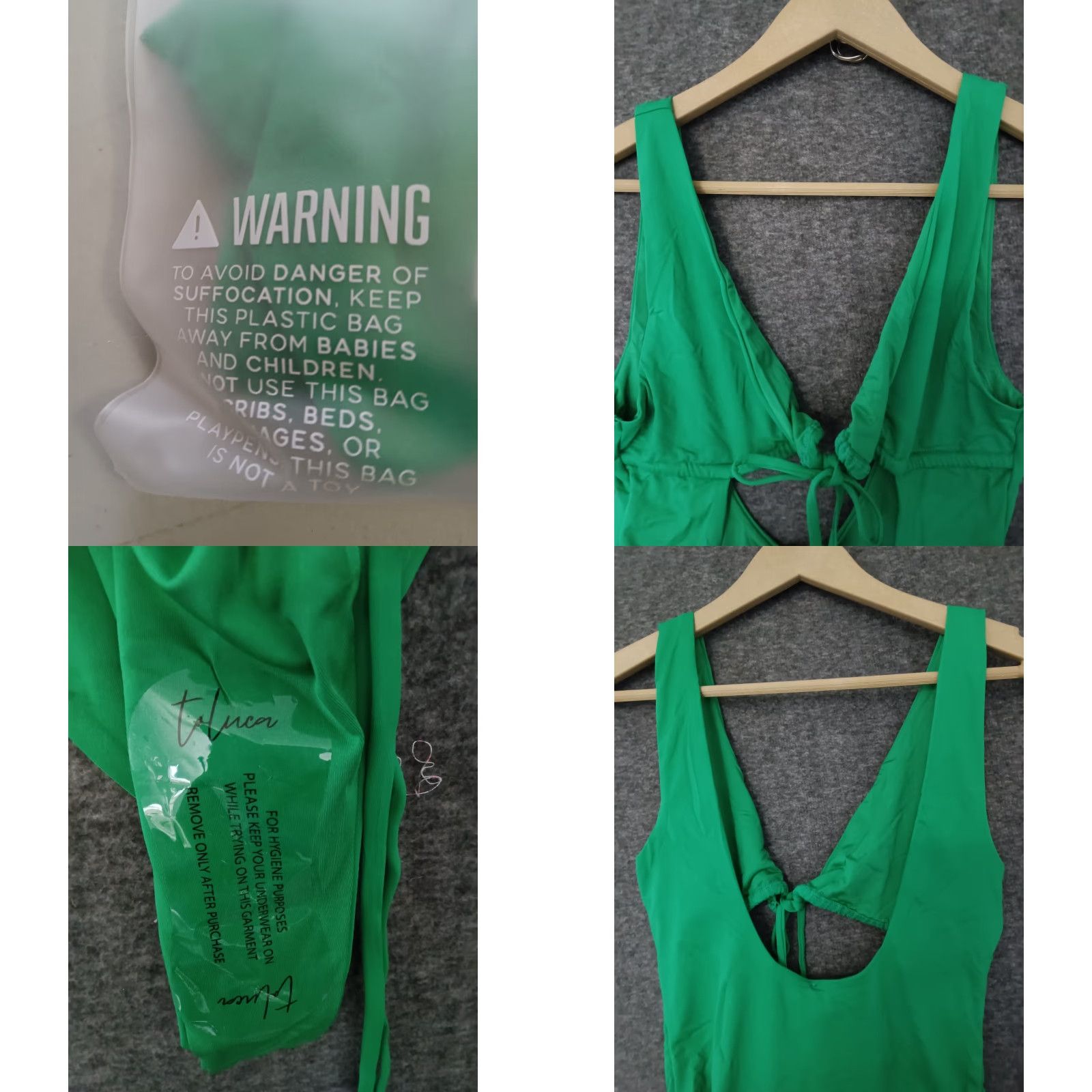 Triangl Toluca One Piece Green XS Swim Triangle Waist Wrap Open Tummy Solid Nylon Spandex Women Beach Size ONE SIZE - 8 Thumbnail