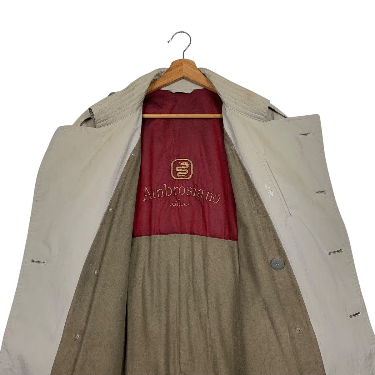 Japanese Brand Ambrosiano Milano Double Breasted Trench Coat Size US M / EU 48-50 / 2 - 13 Thumbnail