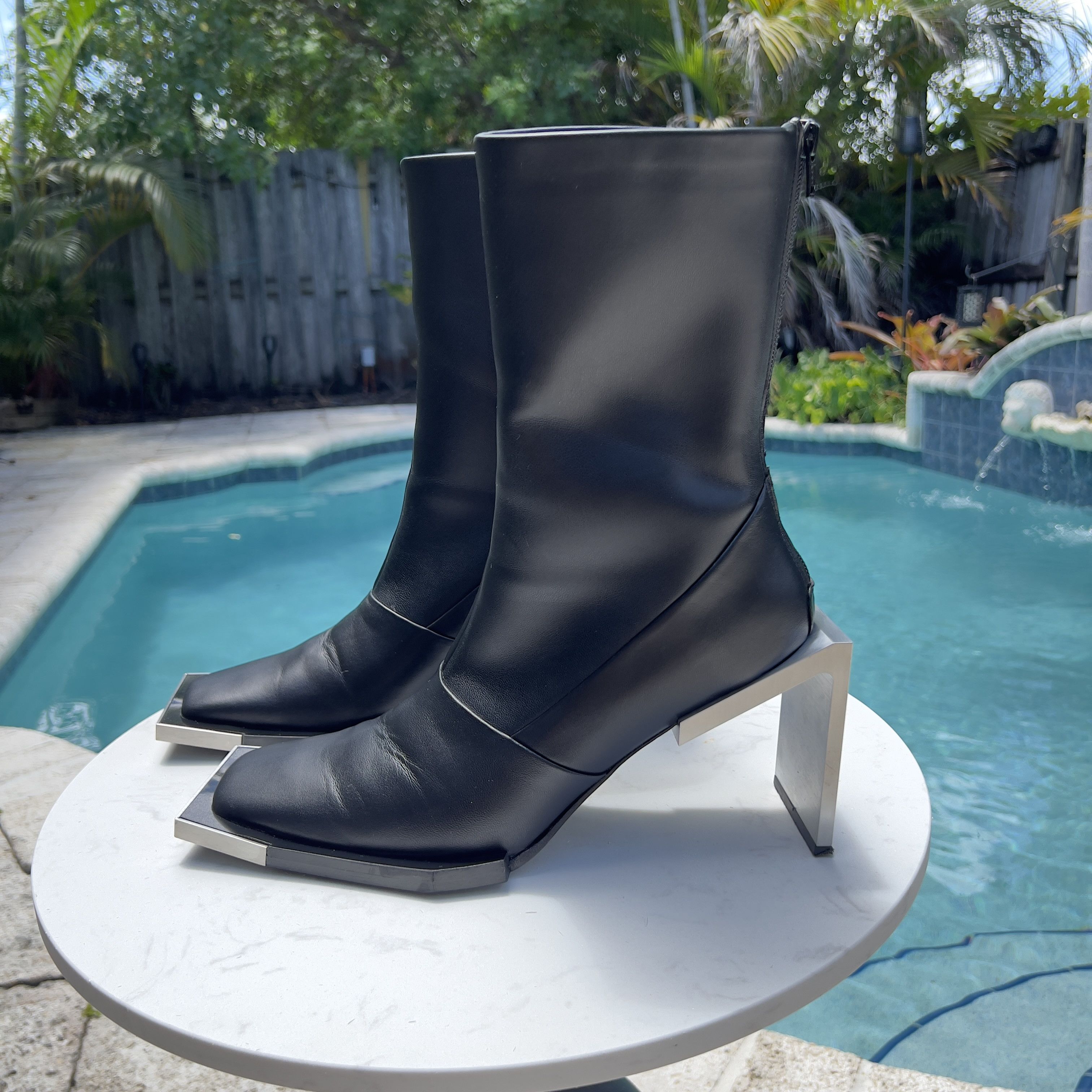 Heliot Emil Heliot Emil Black Leather Mid-Calf Boots - Utilitarian Size US 11 / EU 44 - 1 Thumbnail