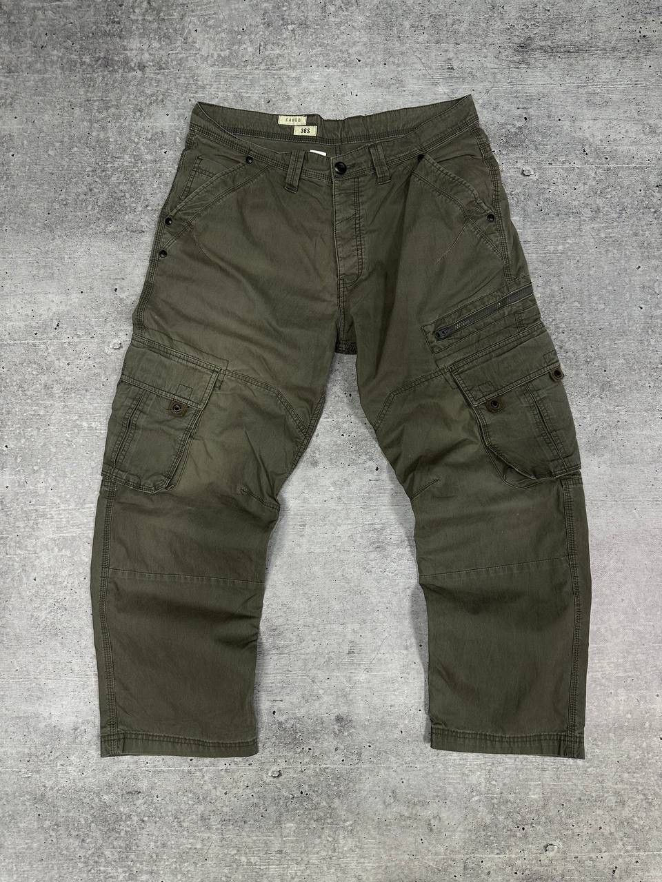 Japanese Brand × Vintage Vintage Japanese Cargo Gray Baggy Pants Size US 36 / EU 52 - 2 Thumbnail