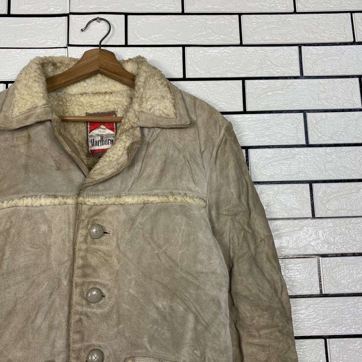 Marlboro 📌Vintage Marlboro Sherpa Genuine Leather Jacket Workwear Size US M / EU 48-50 / 2 - 7 Thumbnail