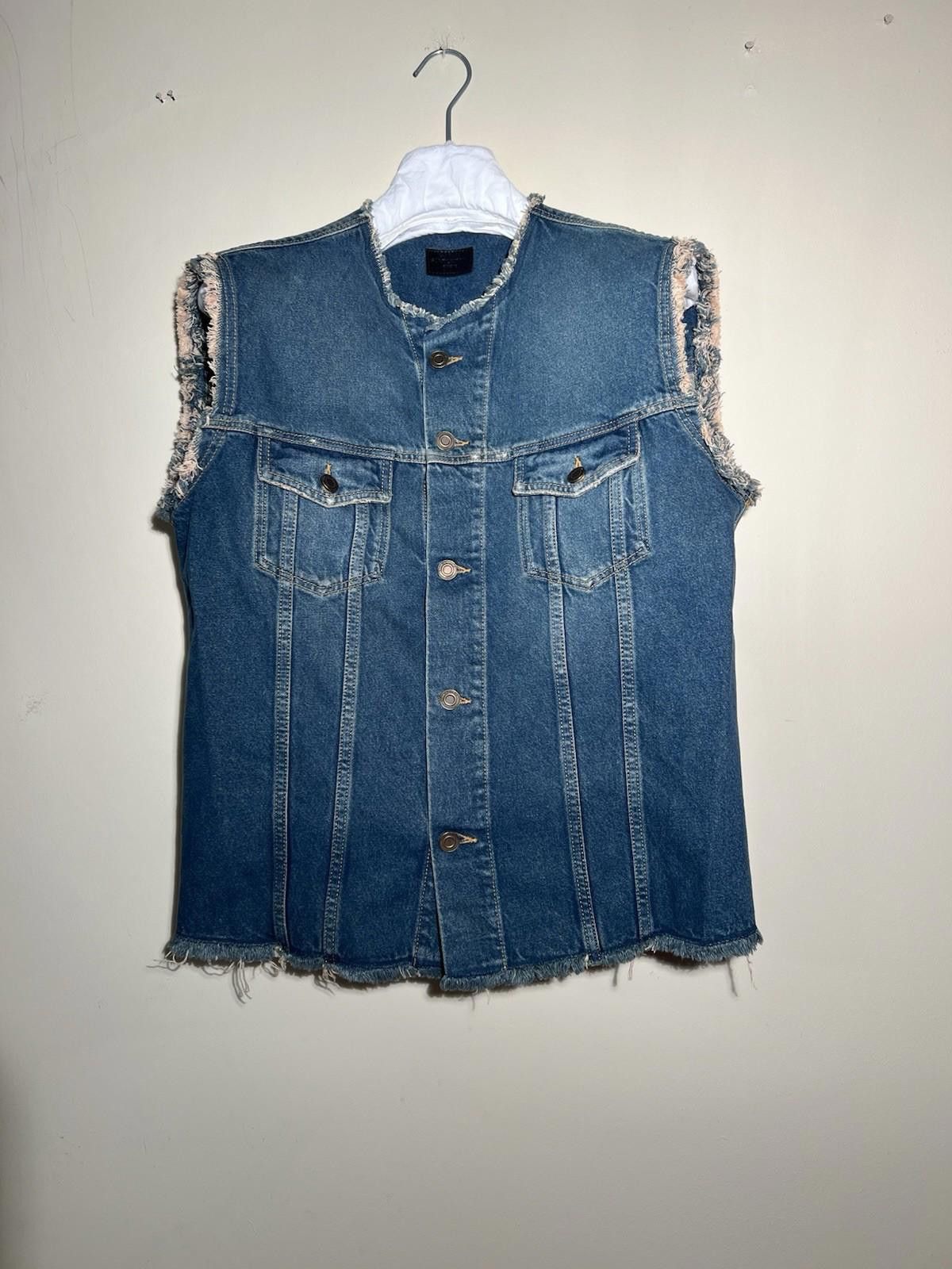 Saint Laurent Paris Raw Edged Denim Vest XL
