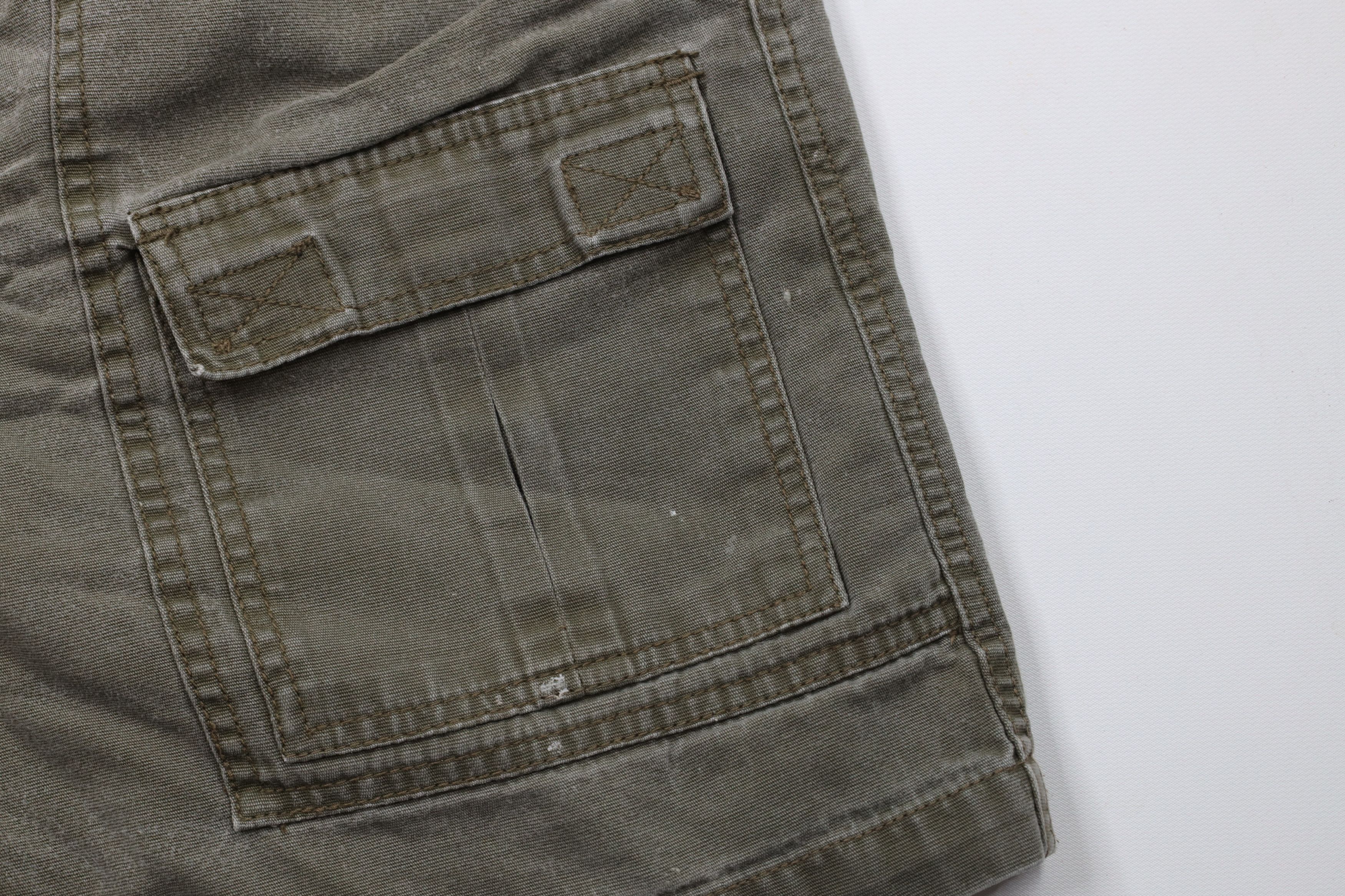 Vintage Vintage 90s Streetwear Knee Stonewash Cargo Shorts Green Size US 36 / EU 52 - 5 Thumbnail